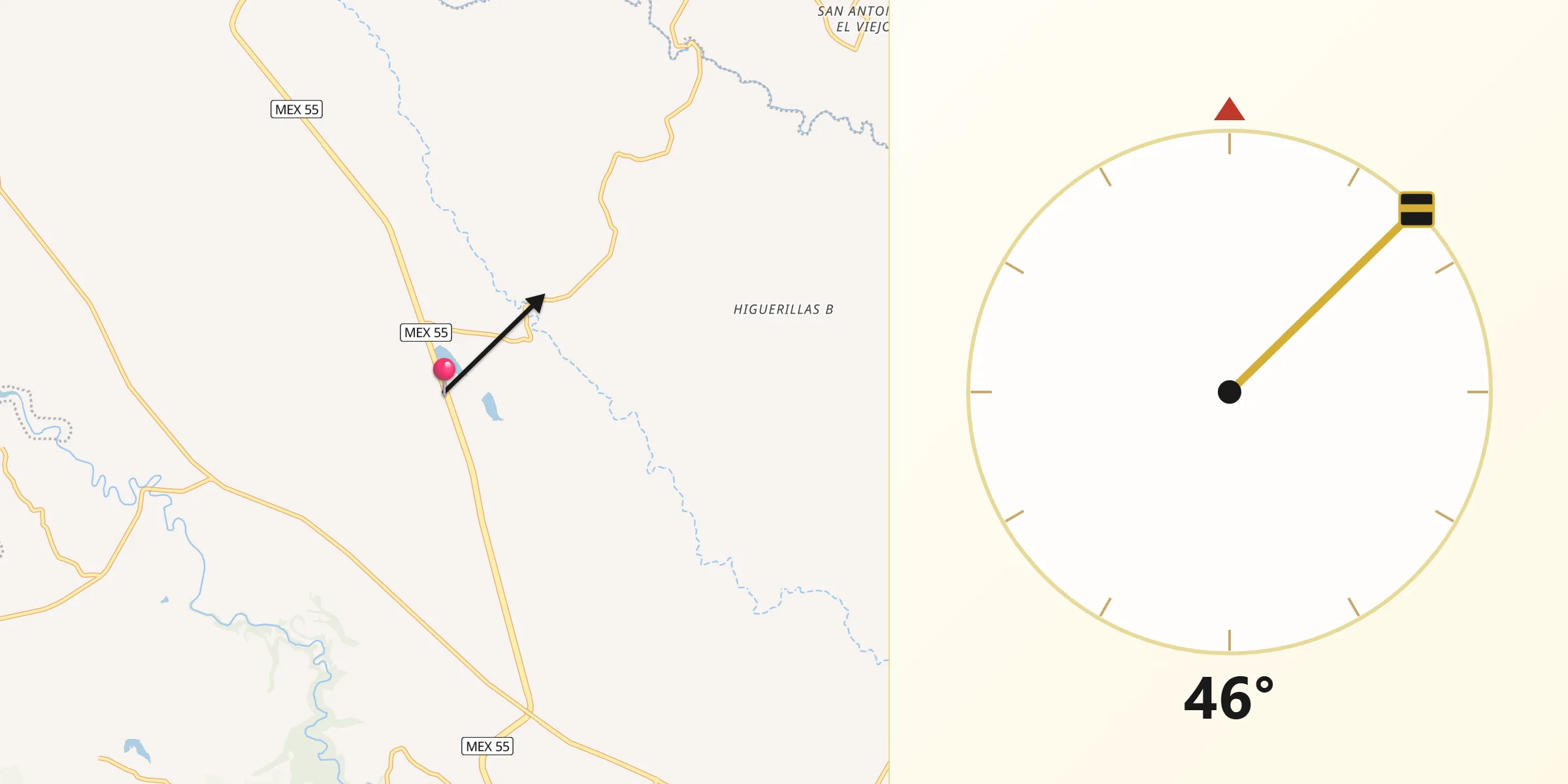 Dirección de la Qibla desde La Presita Segundo Cuartel