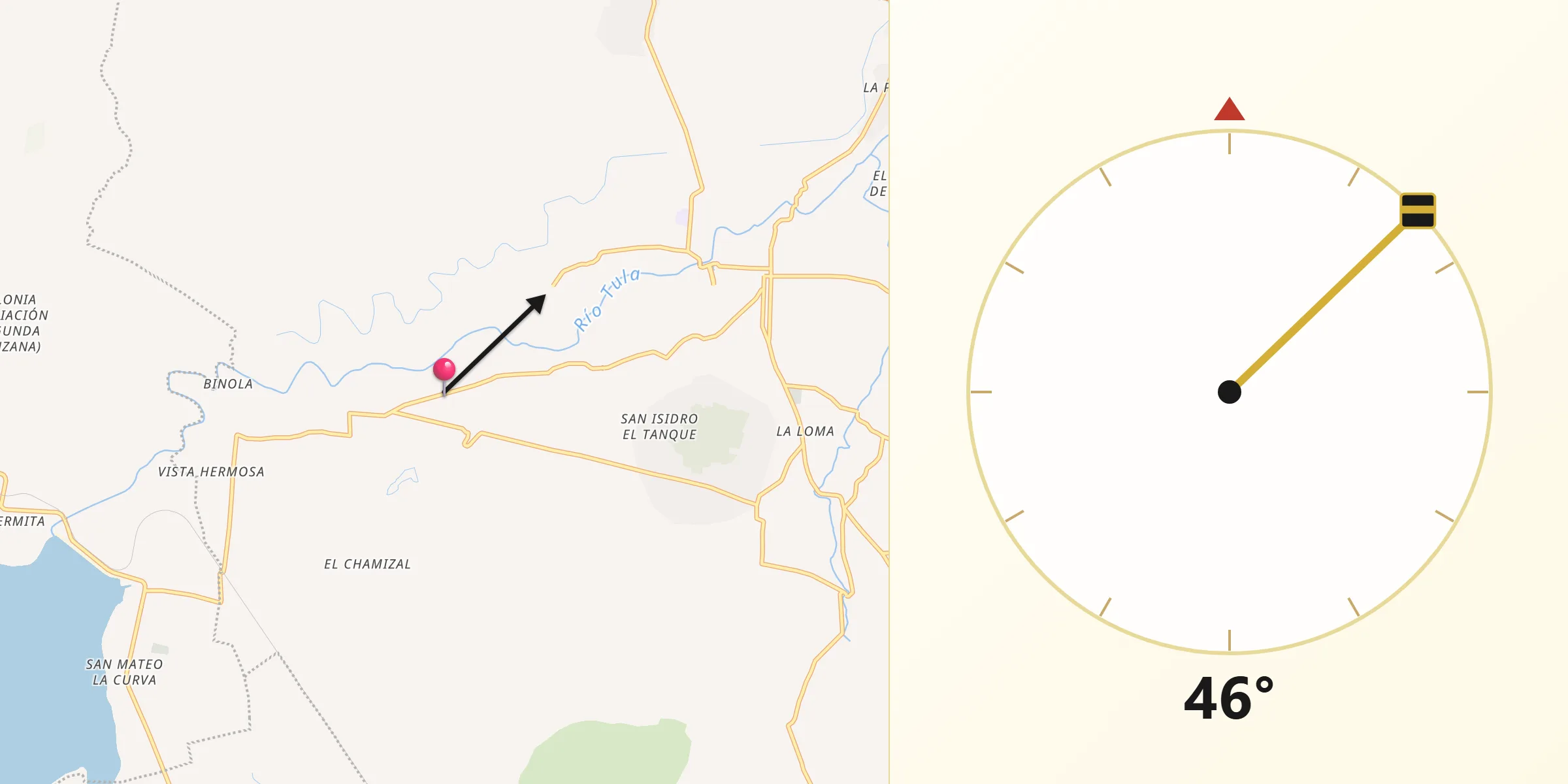 Dirección de la Qibla desde San Juan Achichilco