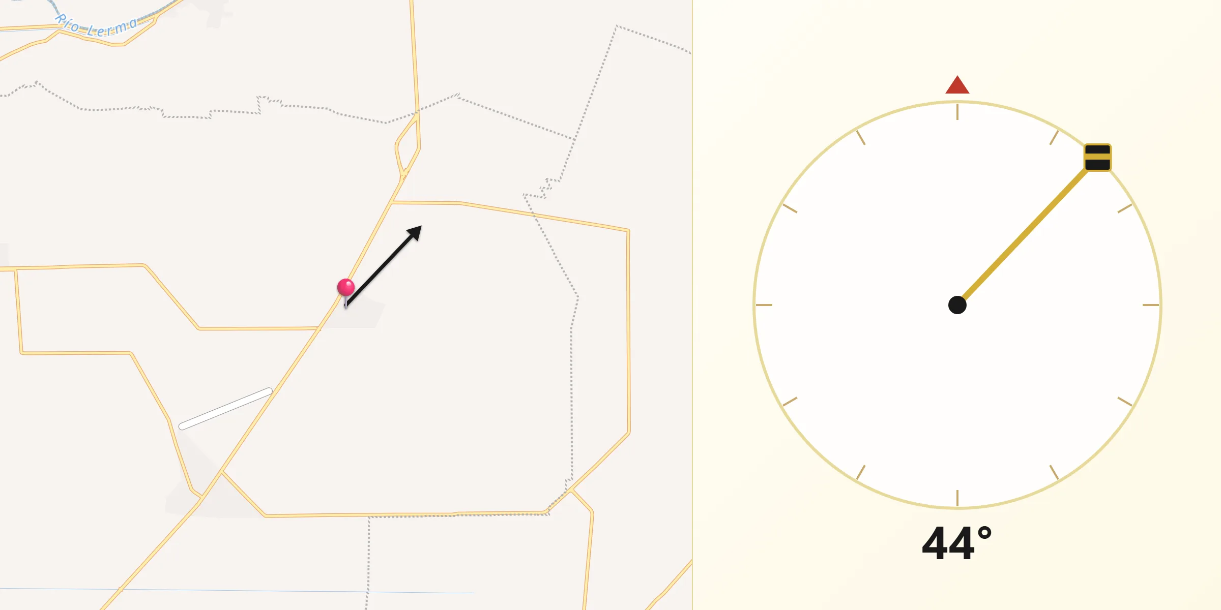 Dirección de la Qibla desde El Fortín
