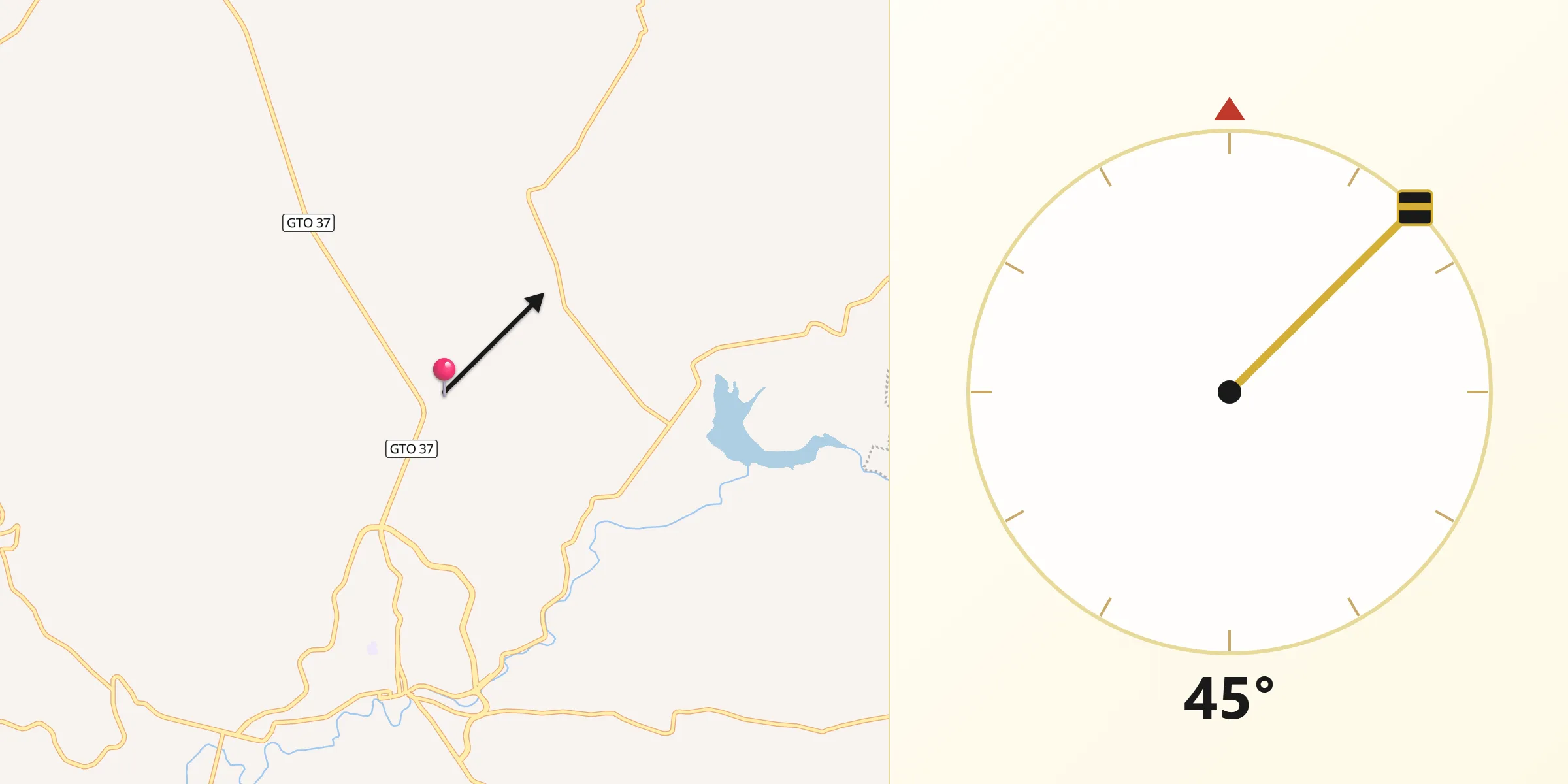 Dirección de la Qibla desde Estanzuela de Romero