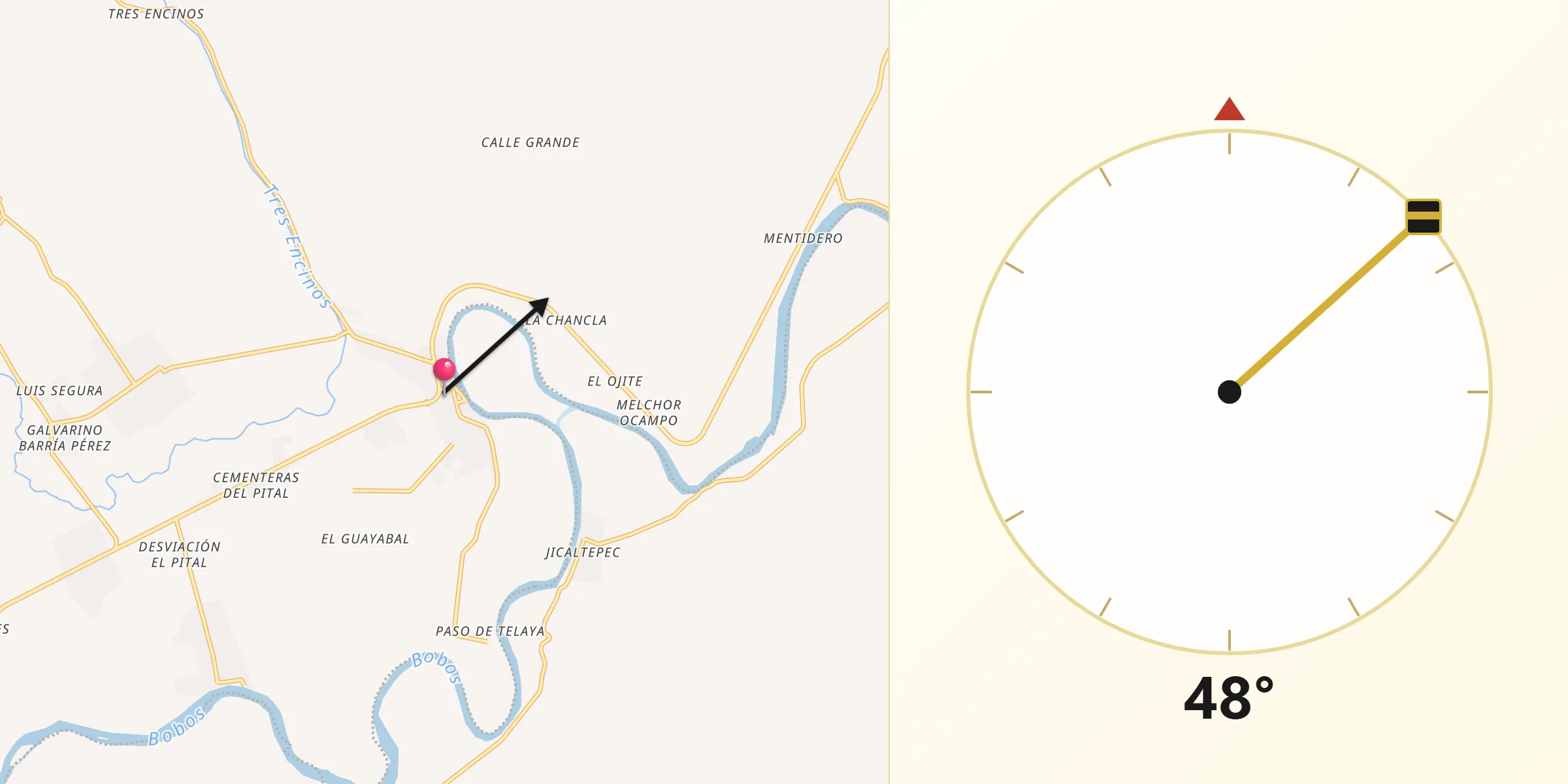 Dirección de la Qibla desde San Rafael