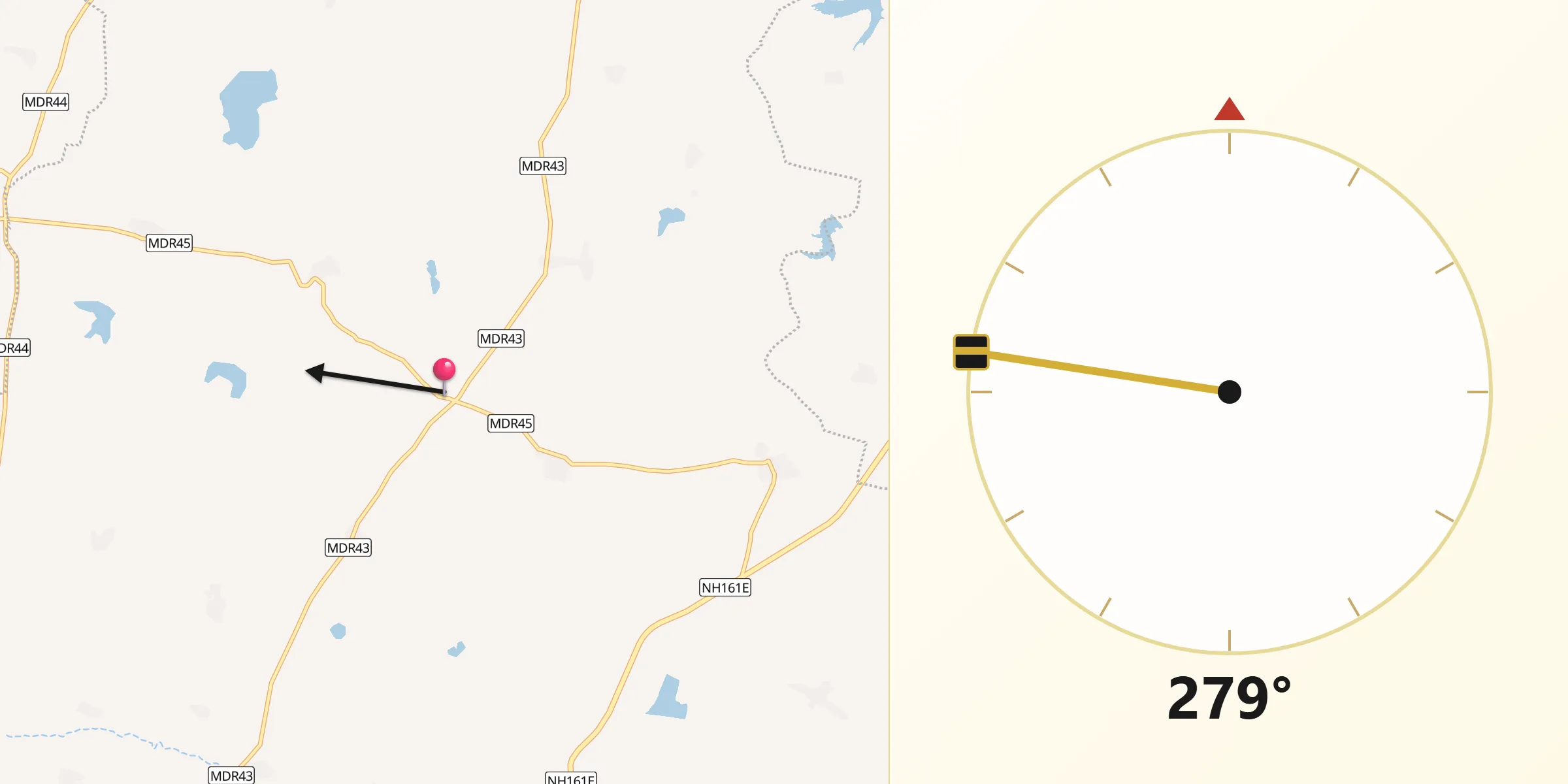 Qibla Direction from Washim