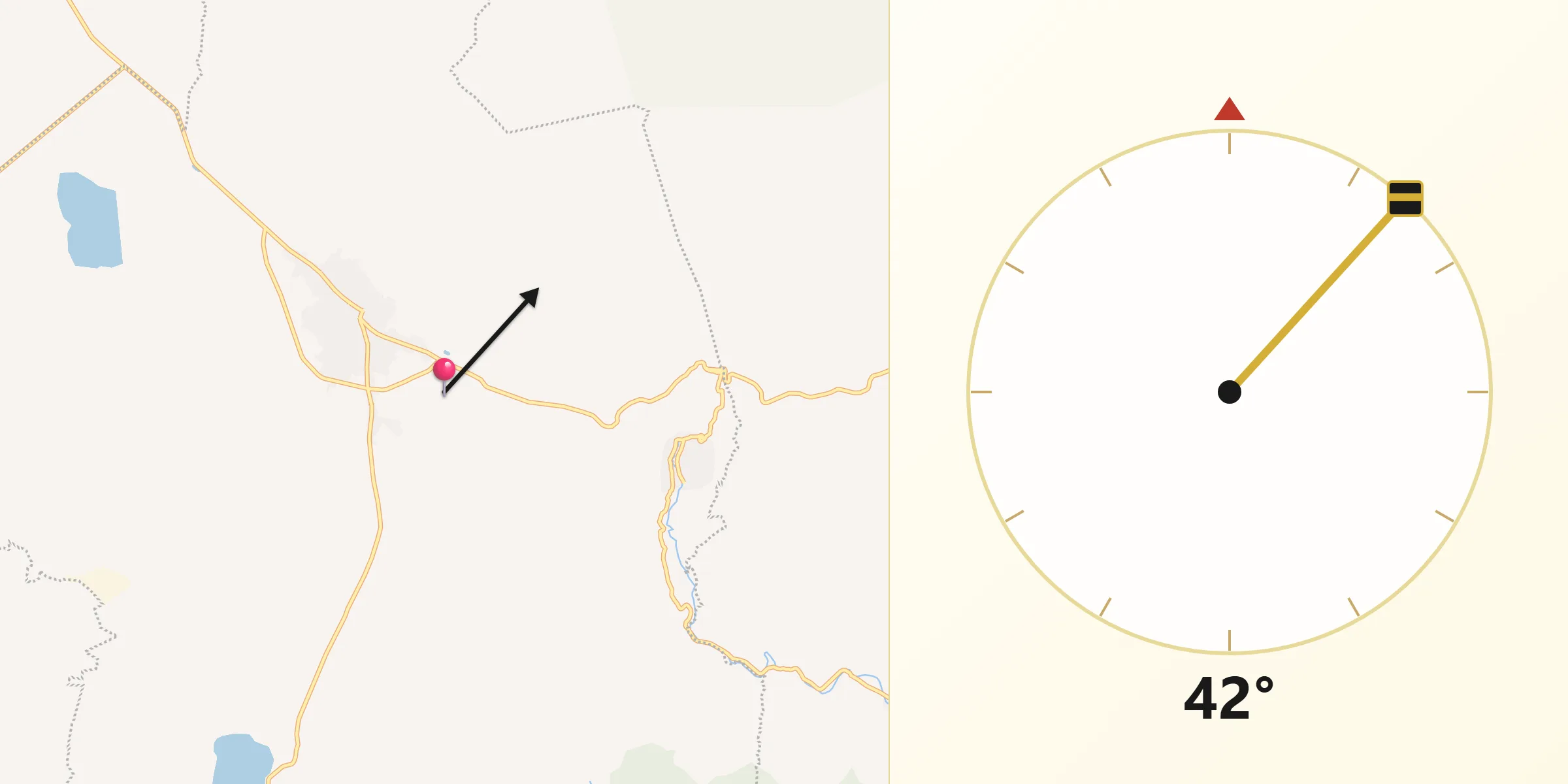 Dirección de la Qibla desde La Ladera