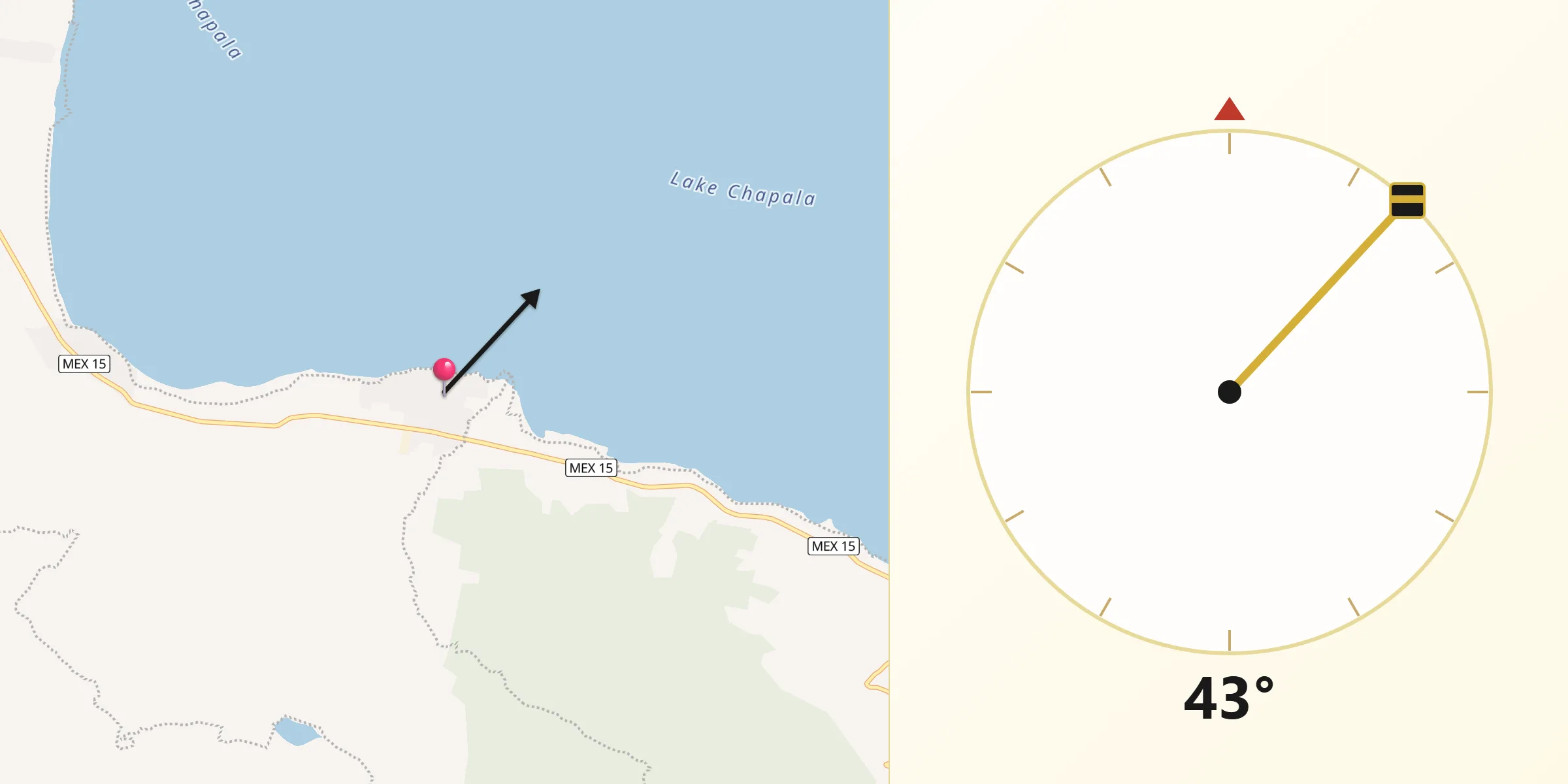 Dirección de la Qibla desde San Cristóbal Zapotitlán