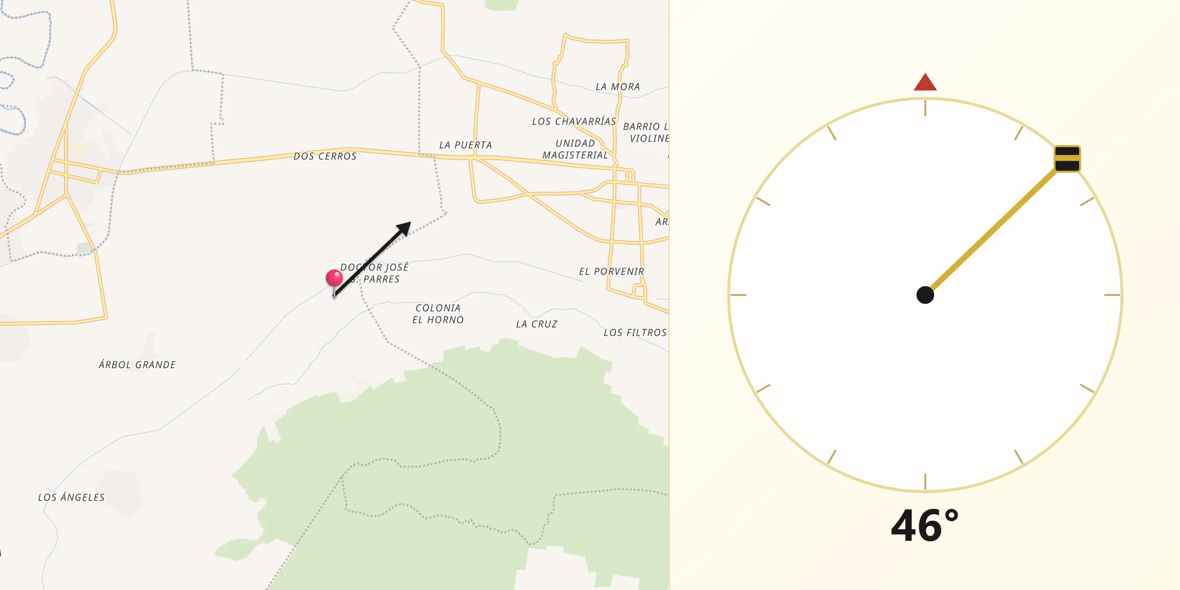 Dirección de la Qibla desde Colonia Morelos (El Nueve)