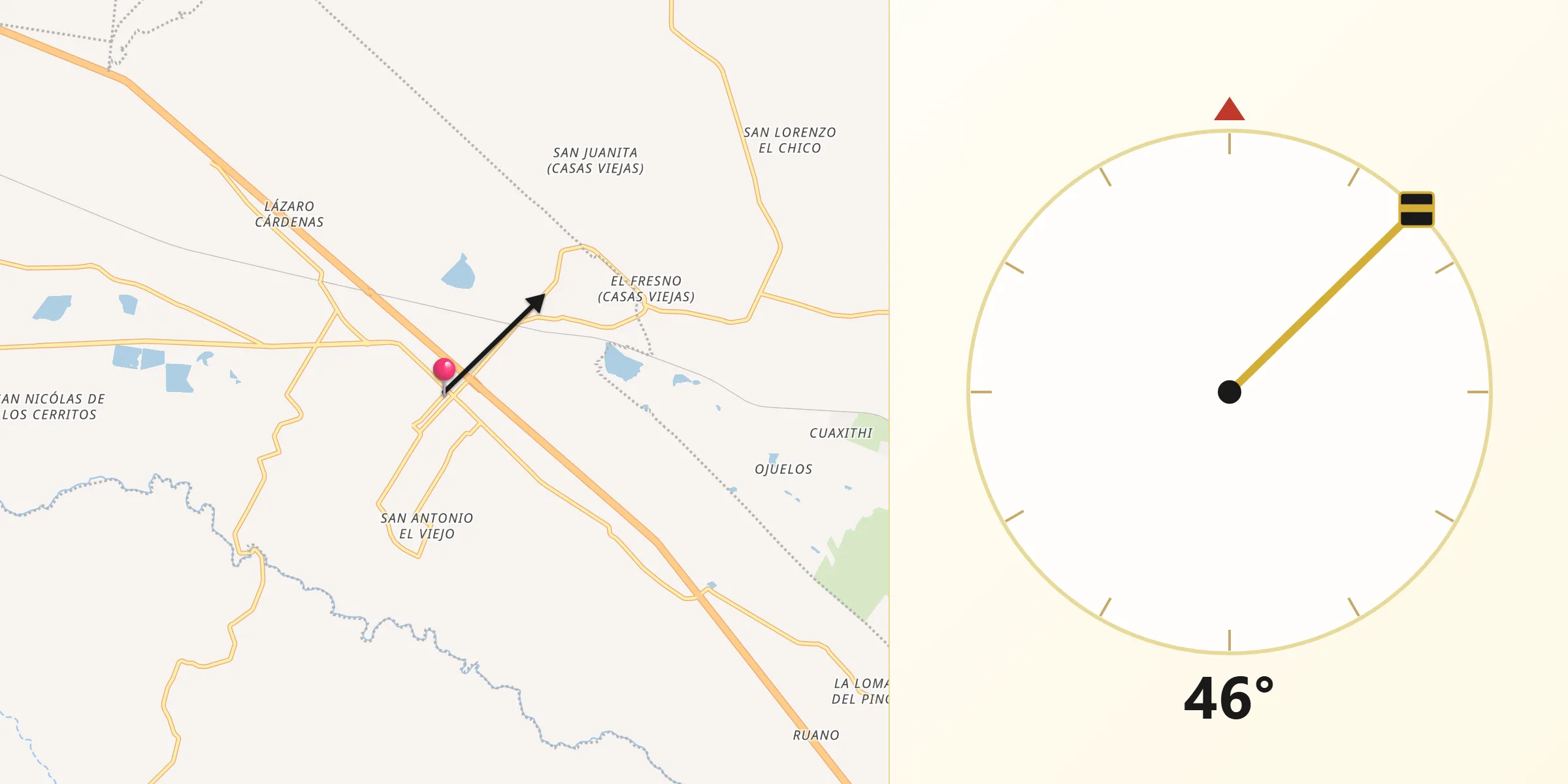 Dirección de la Qibla desde Polotitlán de la Ilustración