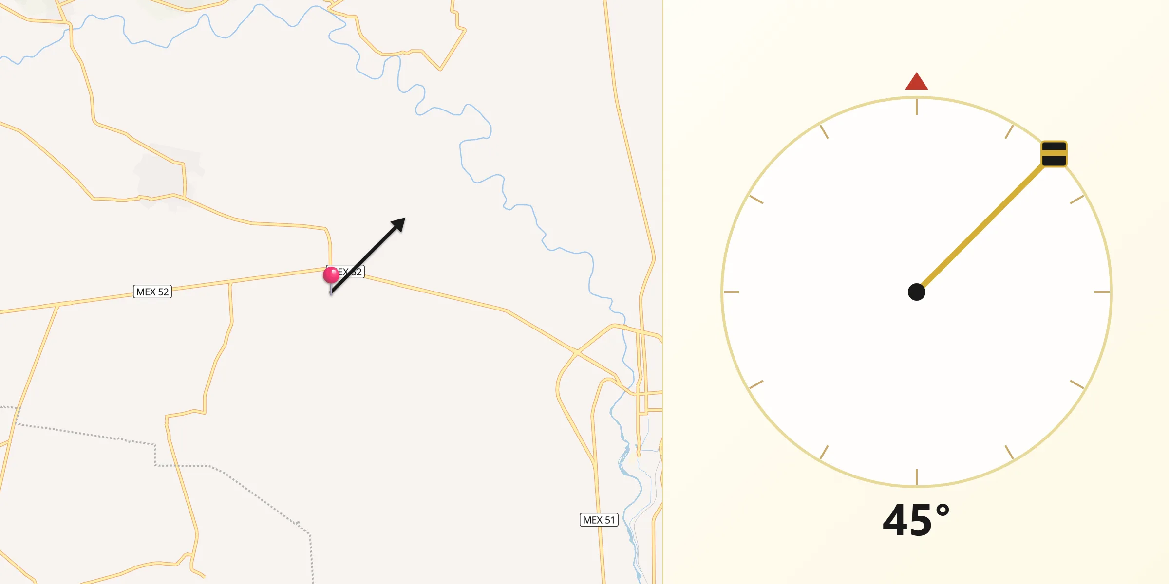 Dirección de la Qibla desde San Pedro de los Naranjos