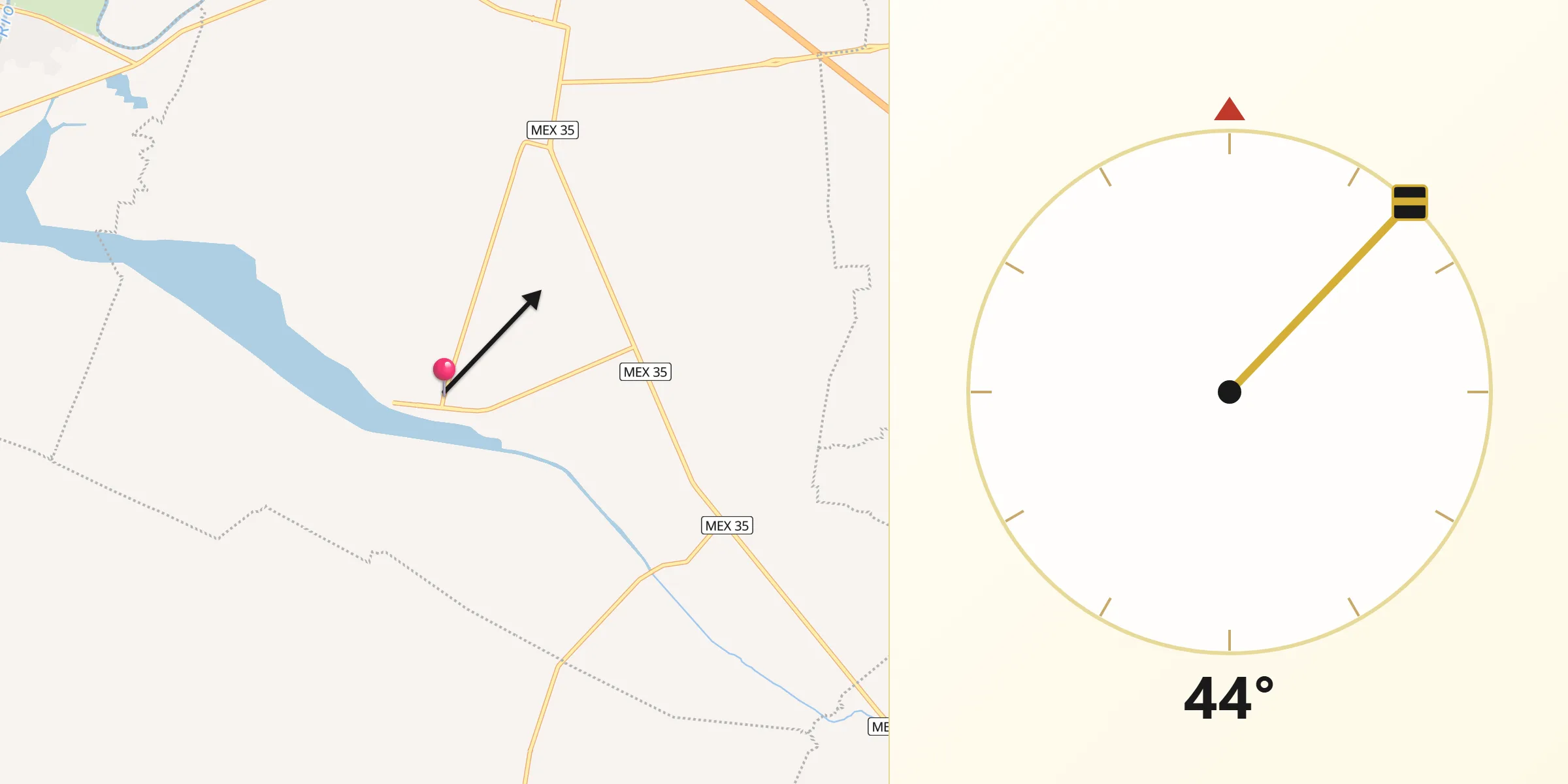 Dirección de la Qibla desde El Capulín