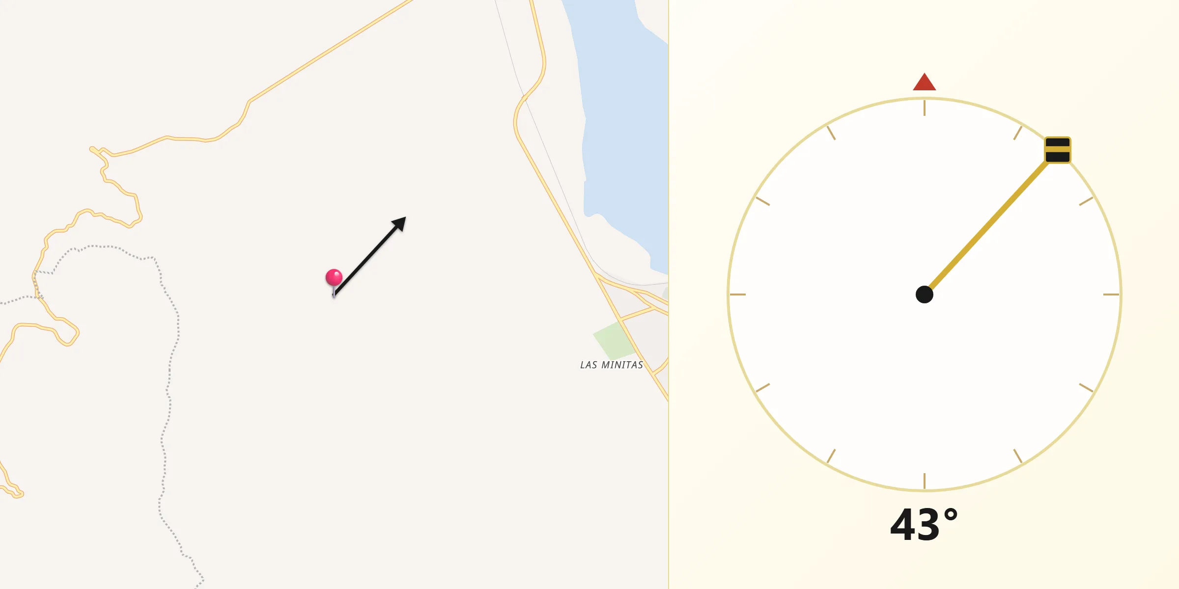 Dirección de la Qibla desde Barranca de los Laureles