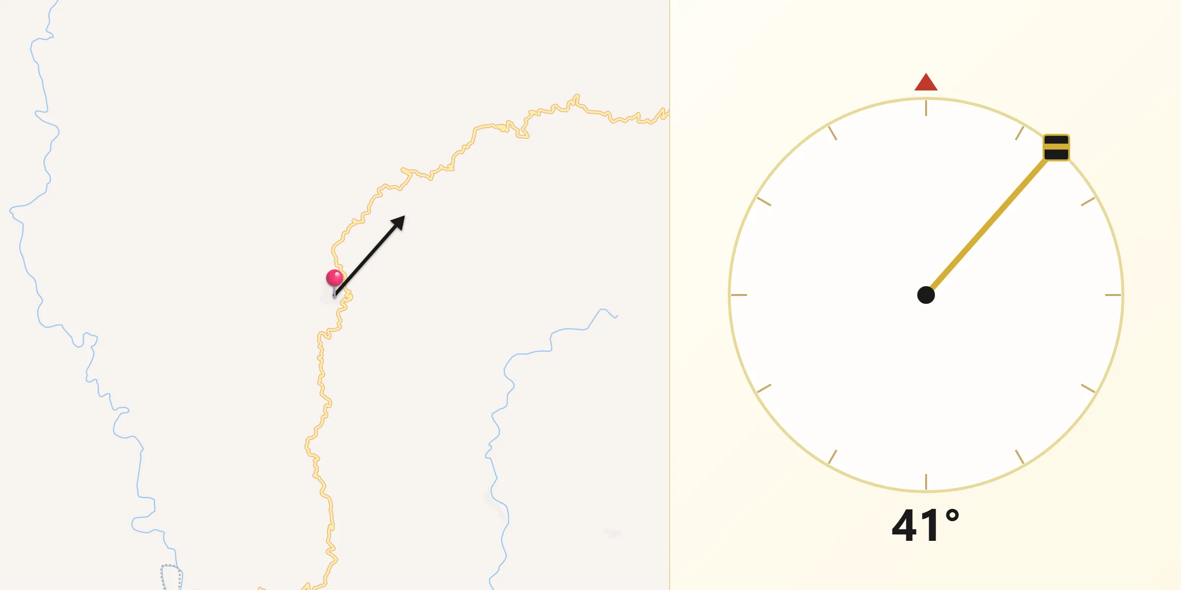 Dirección de la Qibla desde Concepción del Bramador