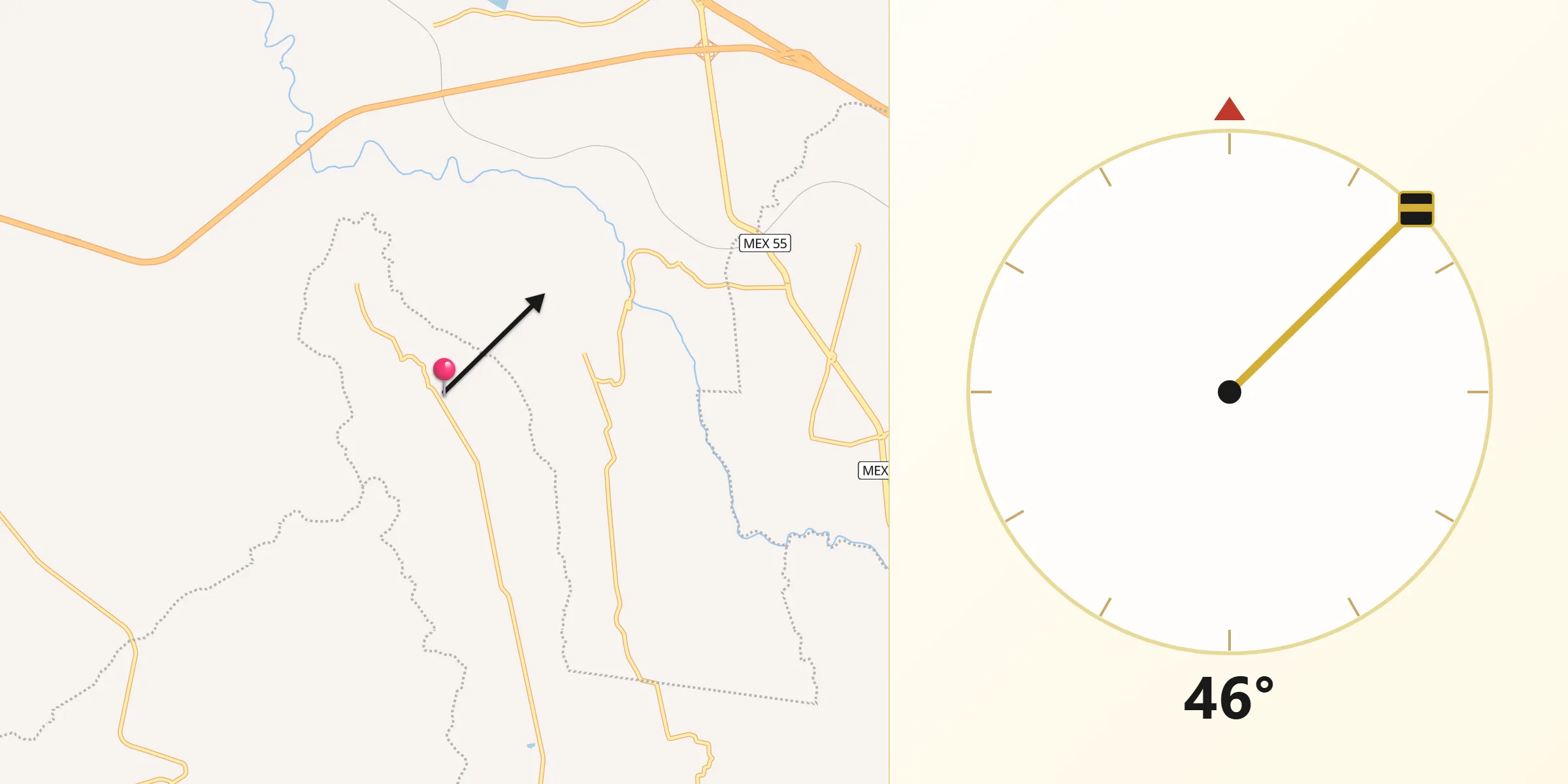 Dirección de la Qibla desde San Pedro Denxhi Centro