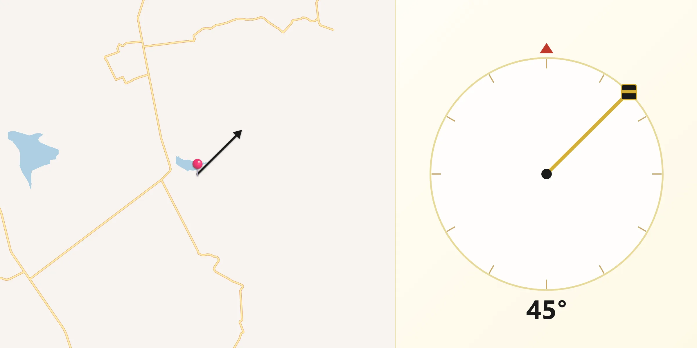 Dirección de la Qibla desde El Fresno