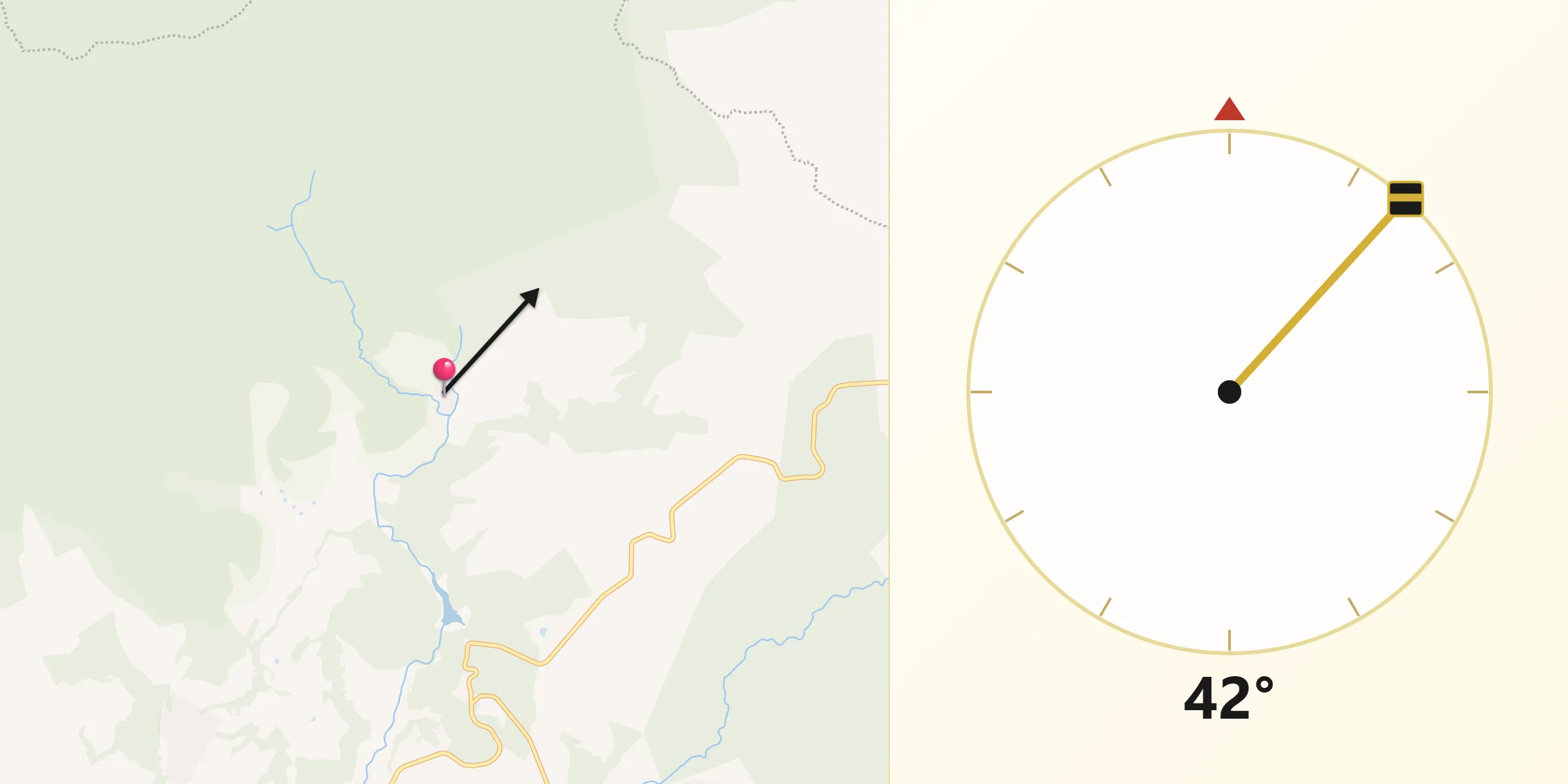 Dirección de la Qibla desde Ambrosio