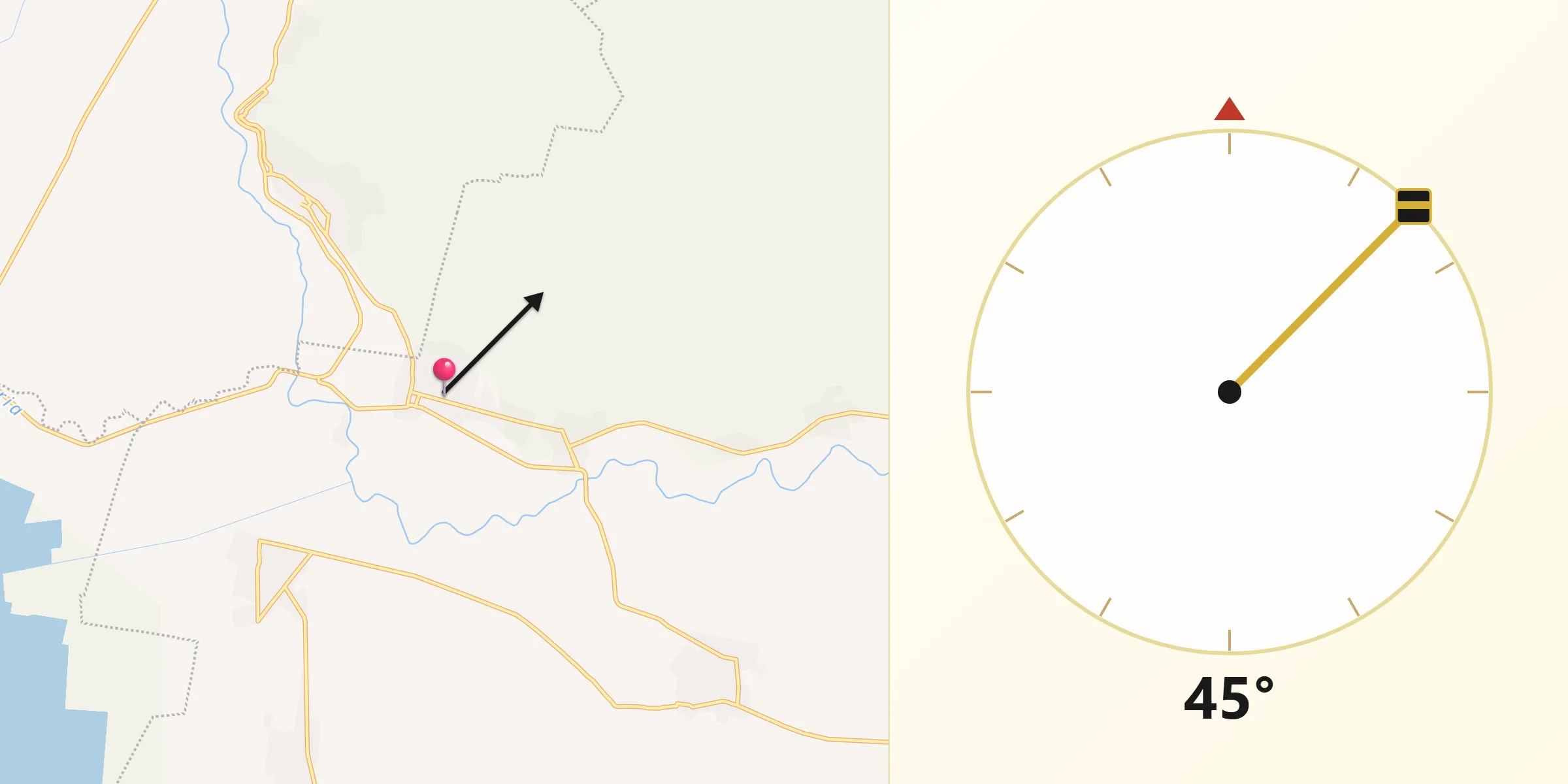 Dirección de la Qibla desde El Sabino
