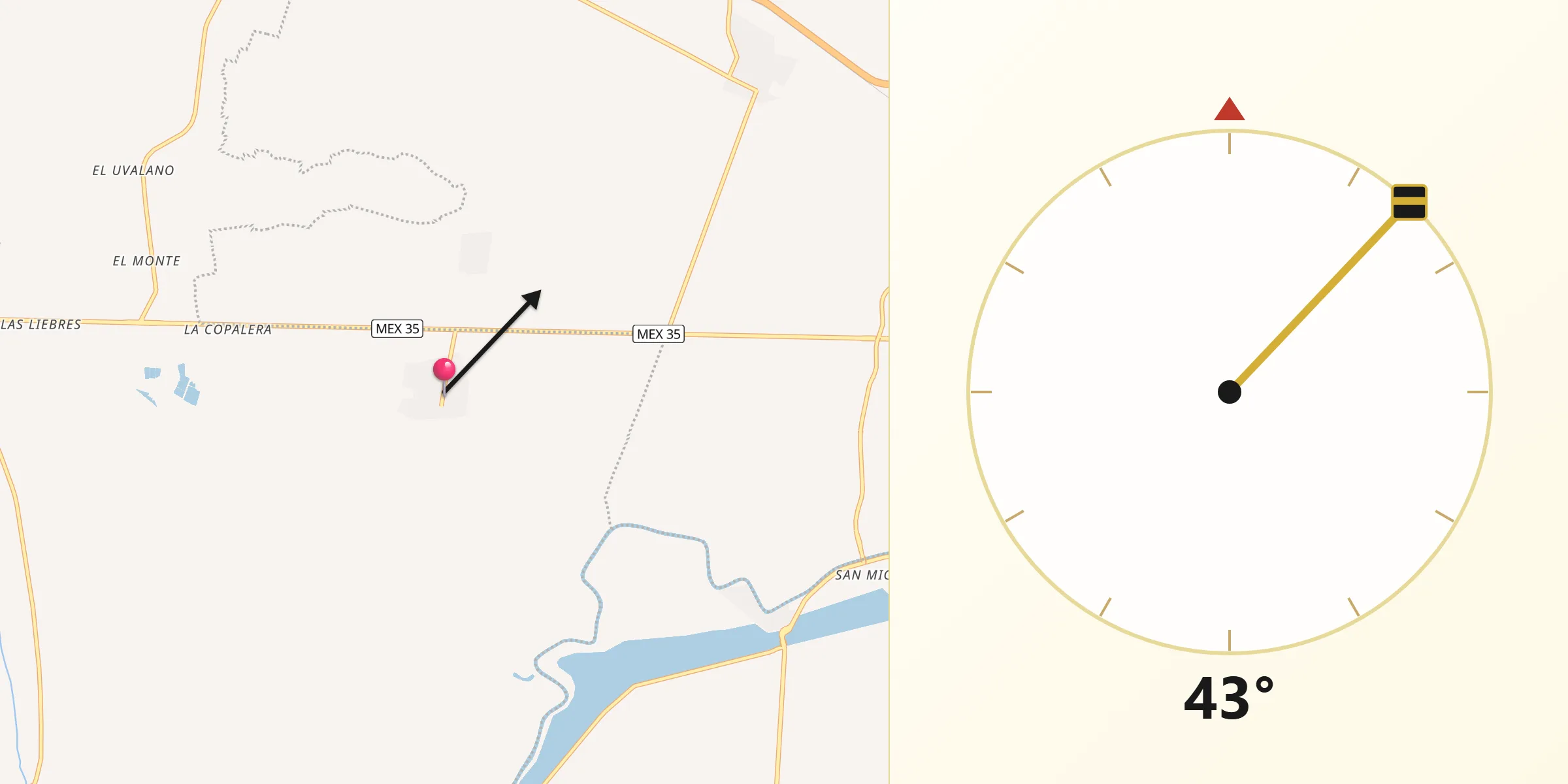 Dirección de la Qibla desde San Agustín