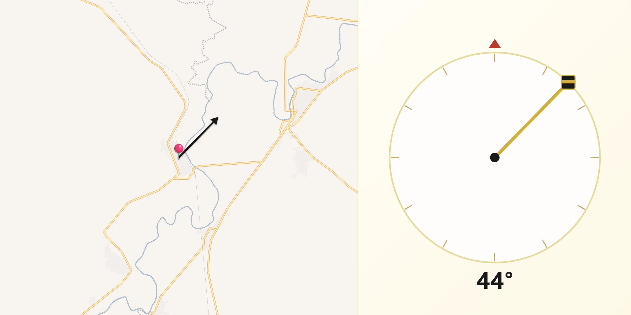 Dirección de la Qibla desde La Calle