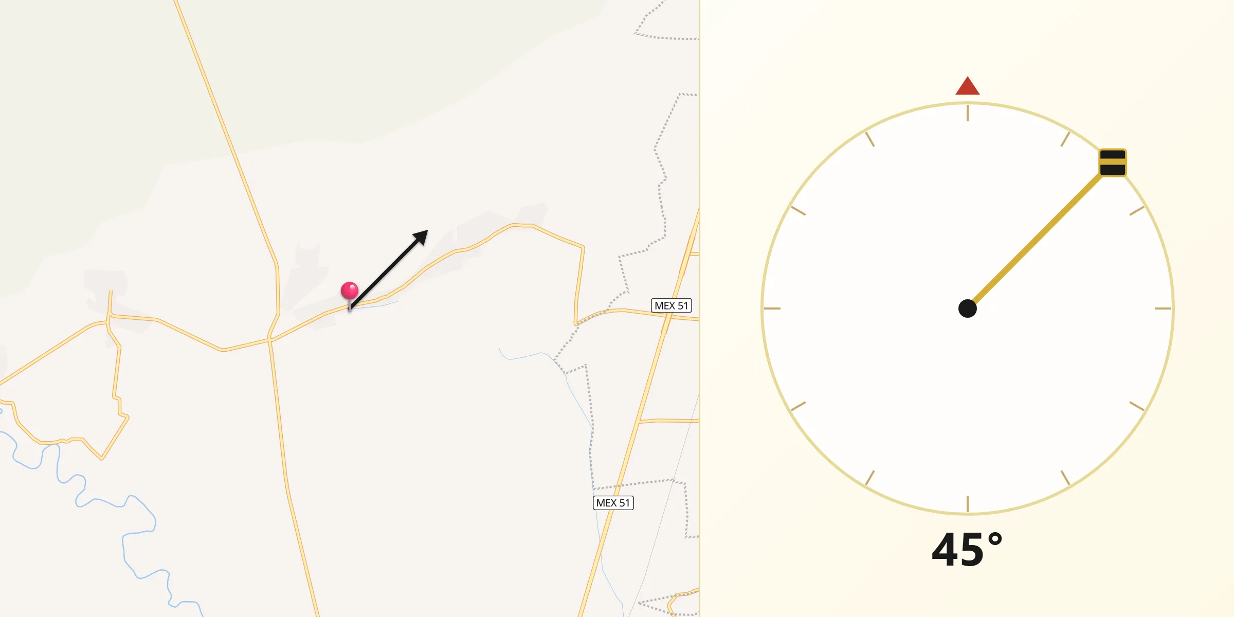 Dirección de la Qibla desde El Salvador (Ranchito San José del Carmen)