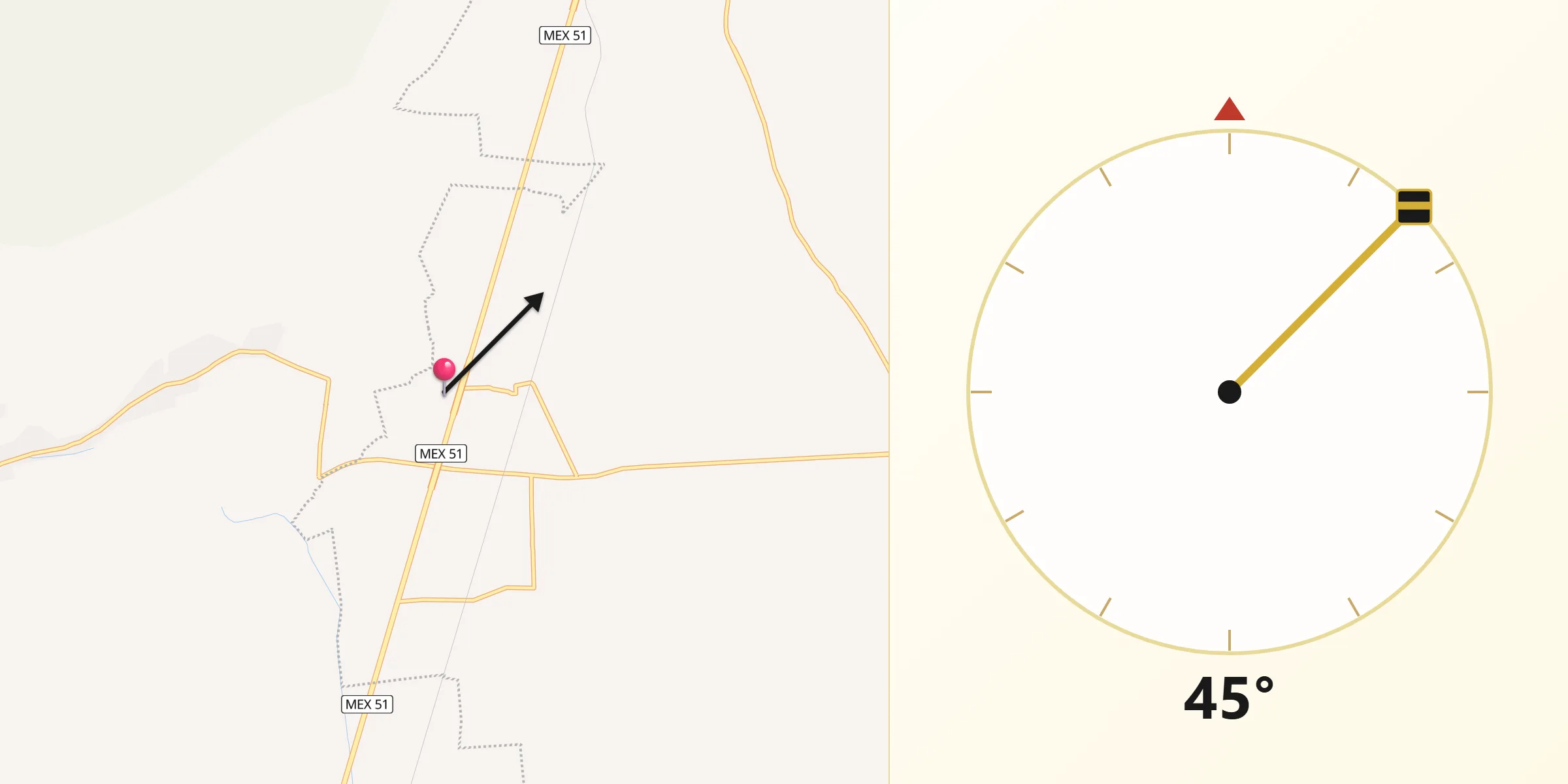 Dirección de la Qibla desde Panales Jamaica (Cañones)