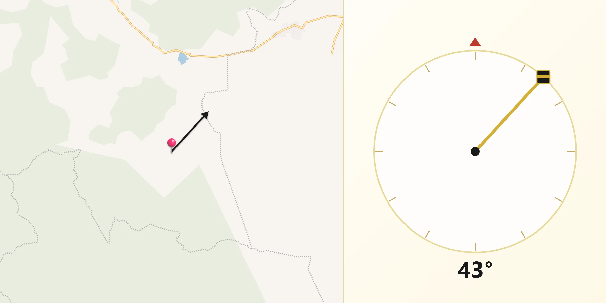 Dirección de la Qibla desde El Chivatillo