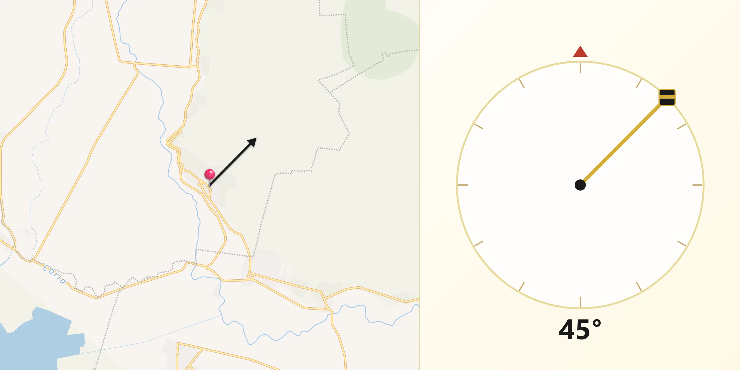 Dirección de la Qibla desde Santiago Capitiro
