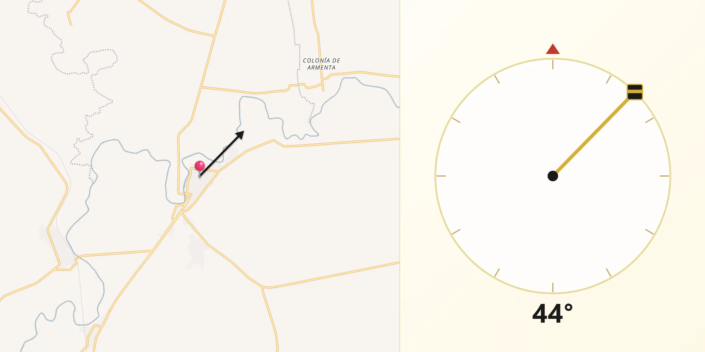 Dirección de la Qibla desde Pastor Ortíz