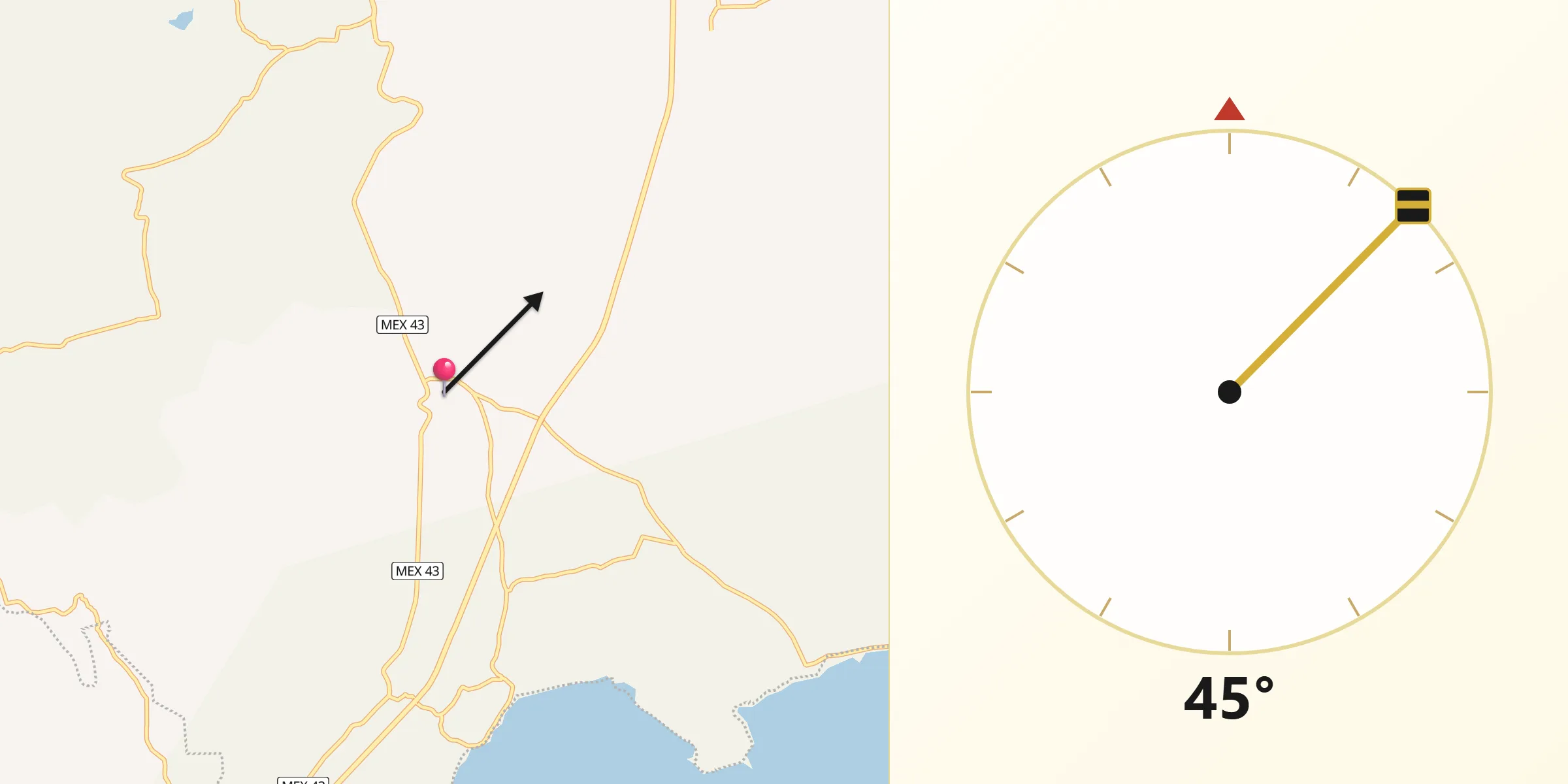 Dirección de la Qibla desde Magdalena de Araceo