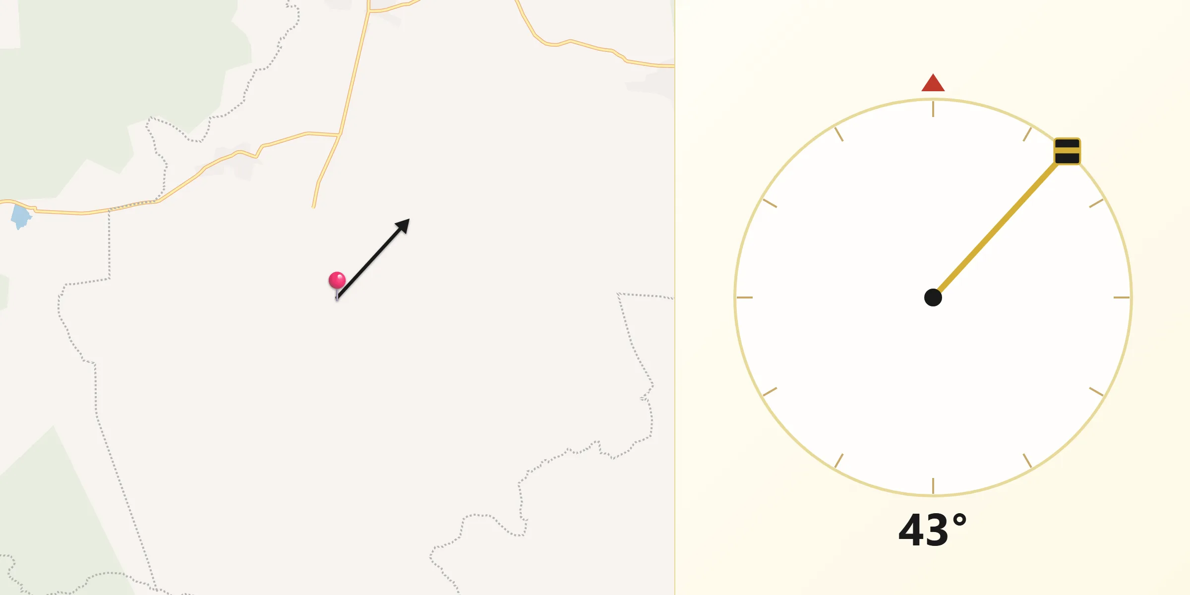 Dirección de la Qibla desde El Tecuán