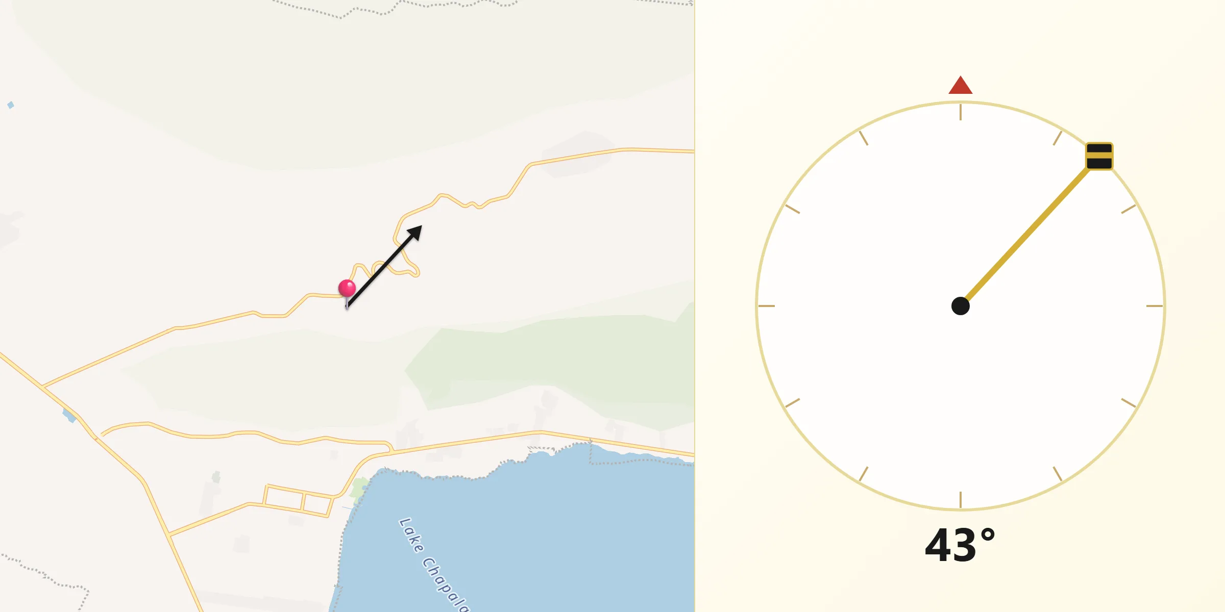 Dirección de la Qibla desde San Luciano