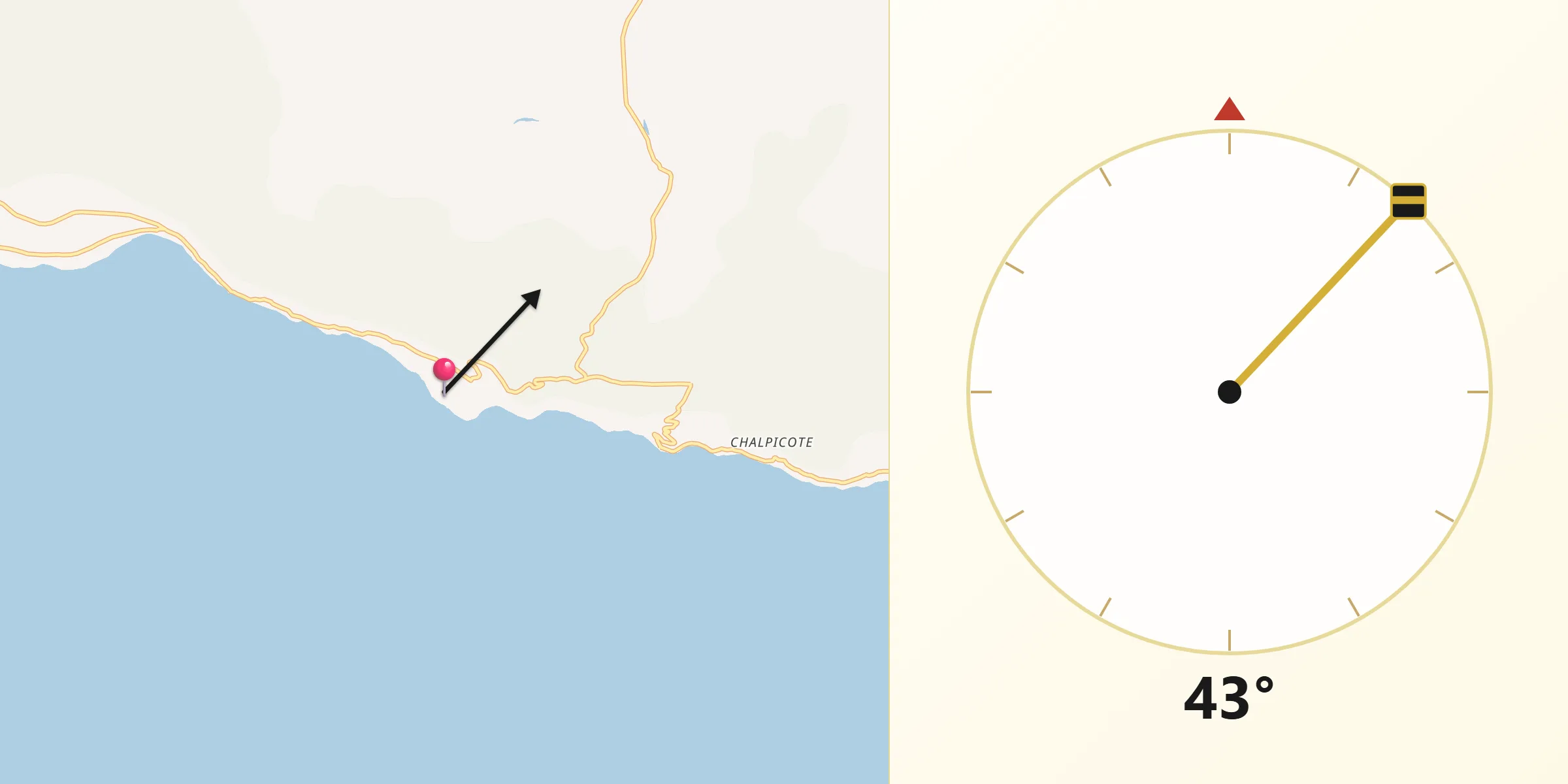 Dirección de la Qibla desde San Pedro Itzicán