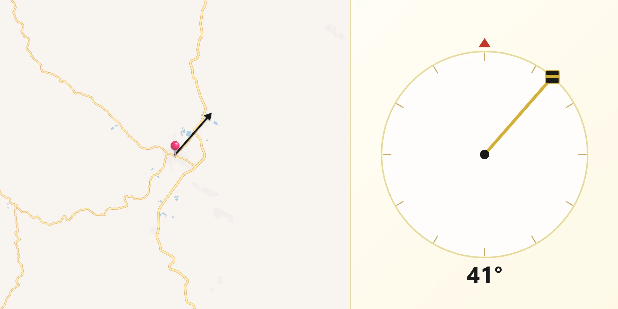 Dirección de la Qibla desde El Tuito