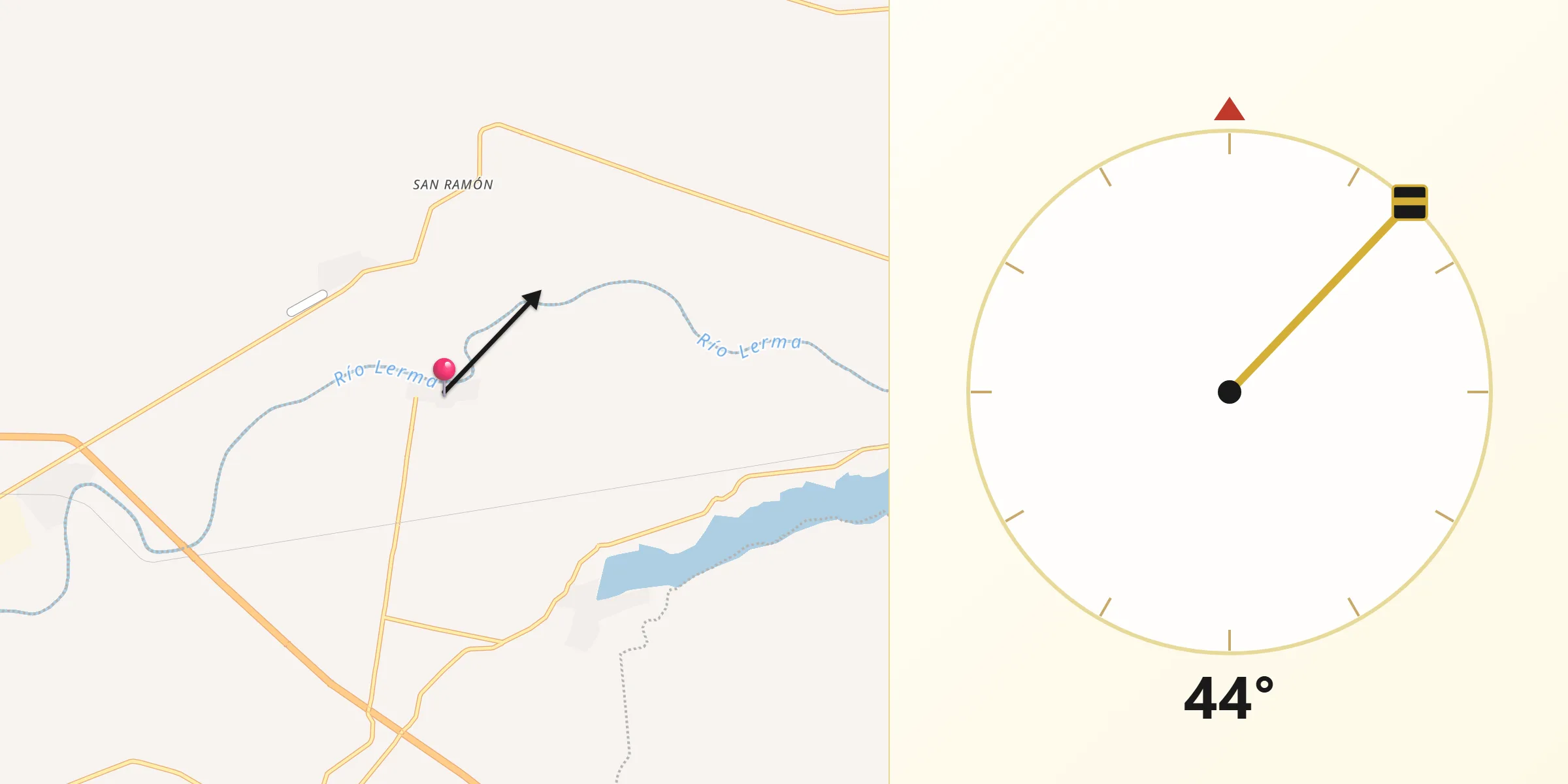 Dirección de la Qibla desde El Cuenqueño