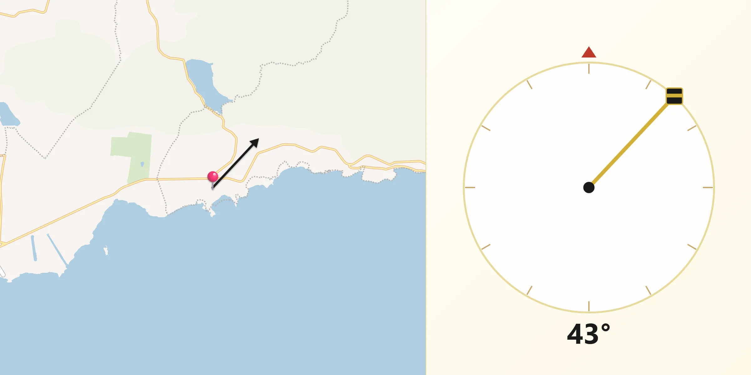 Dirección de la Qibla desde San Juan Tecomatlán