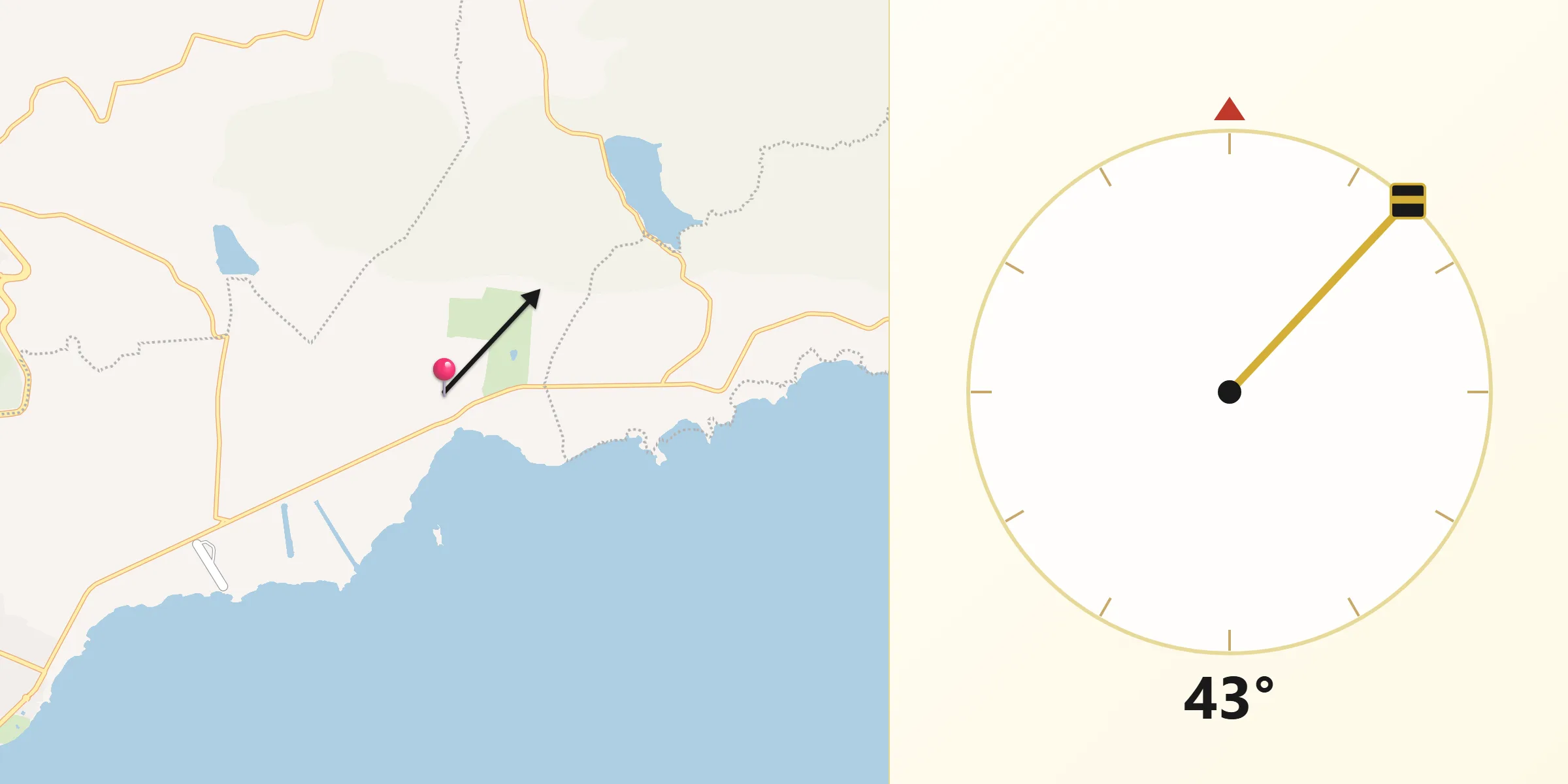 Dirección de la Qibla desde San Nicolas