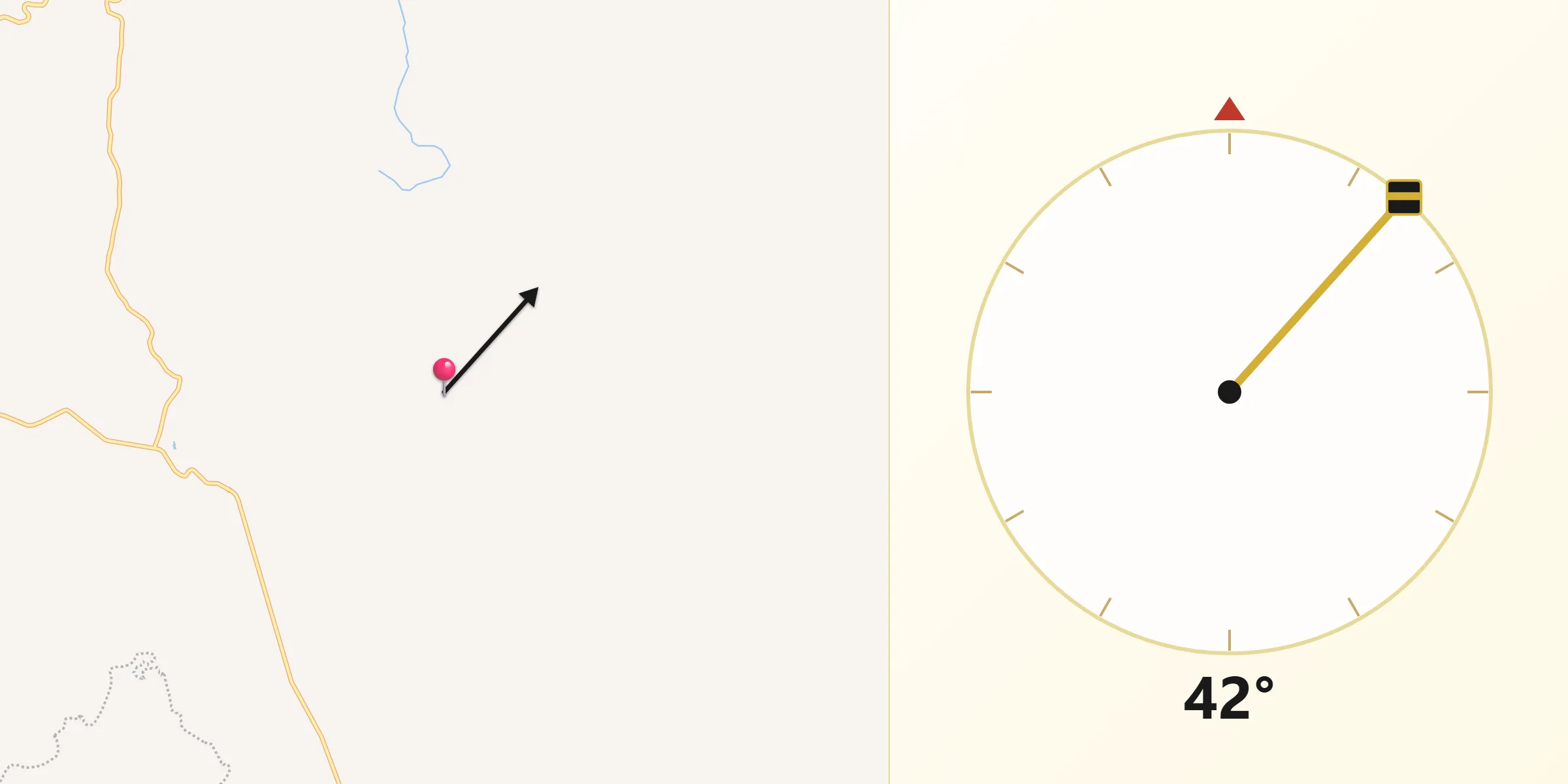 Dirección de la Qibla desde El Salto