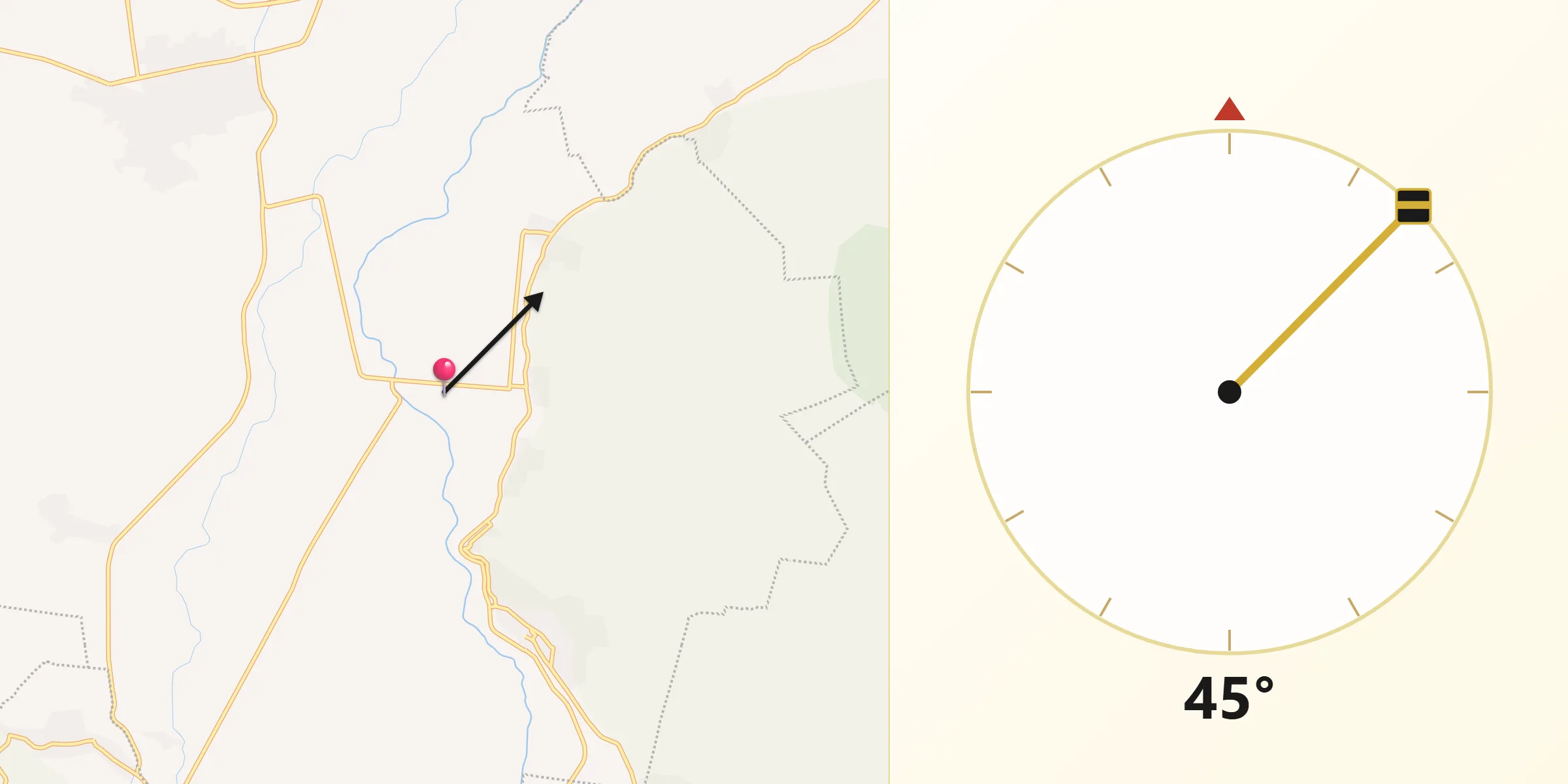 Dirección de la Qibla desde Victoria de Cortazar
