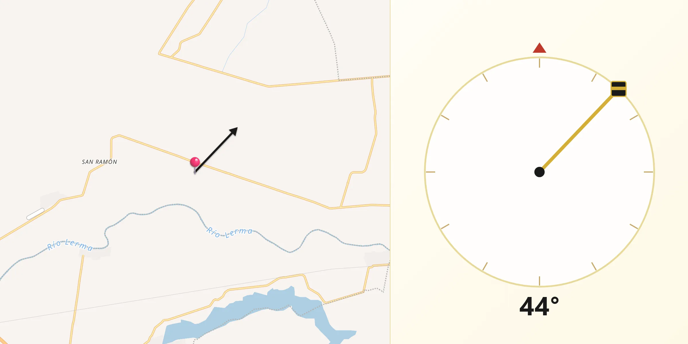 Dirección de la Qibla desde San Antonio de Rivas
