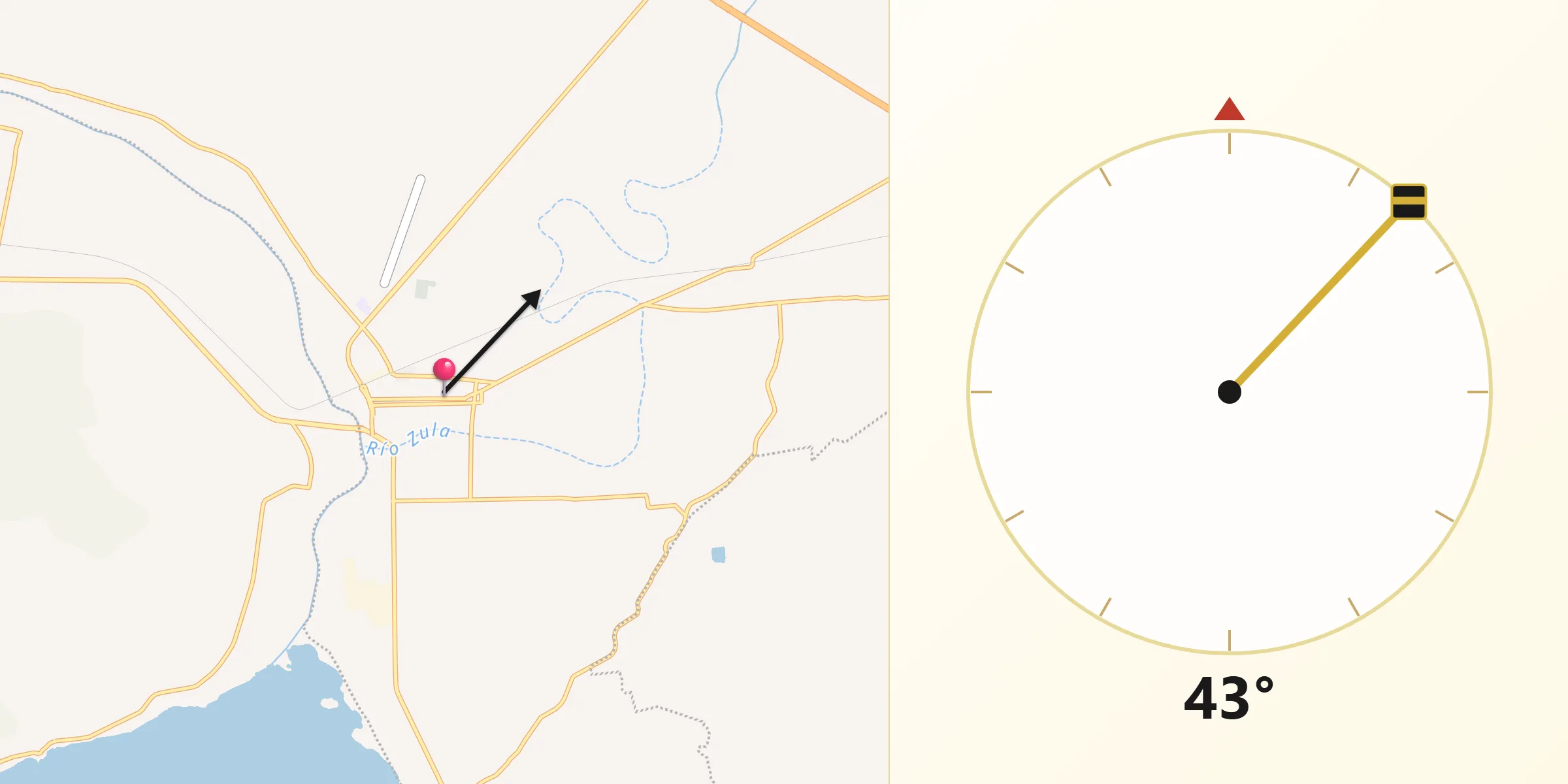 Dirección de la Qibla desde Ocotlán Jalisco