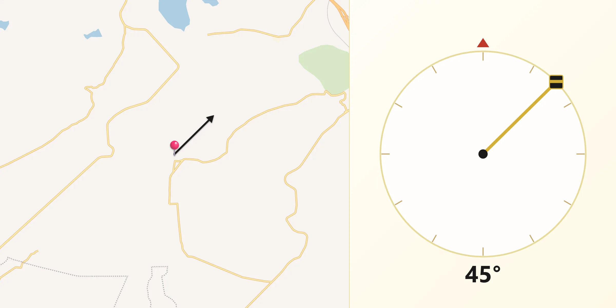 Dirección de la Qibla desde Dolores Cuadrilla de Enmedio