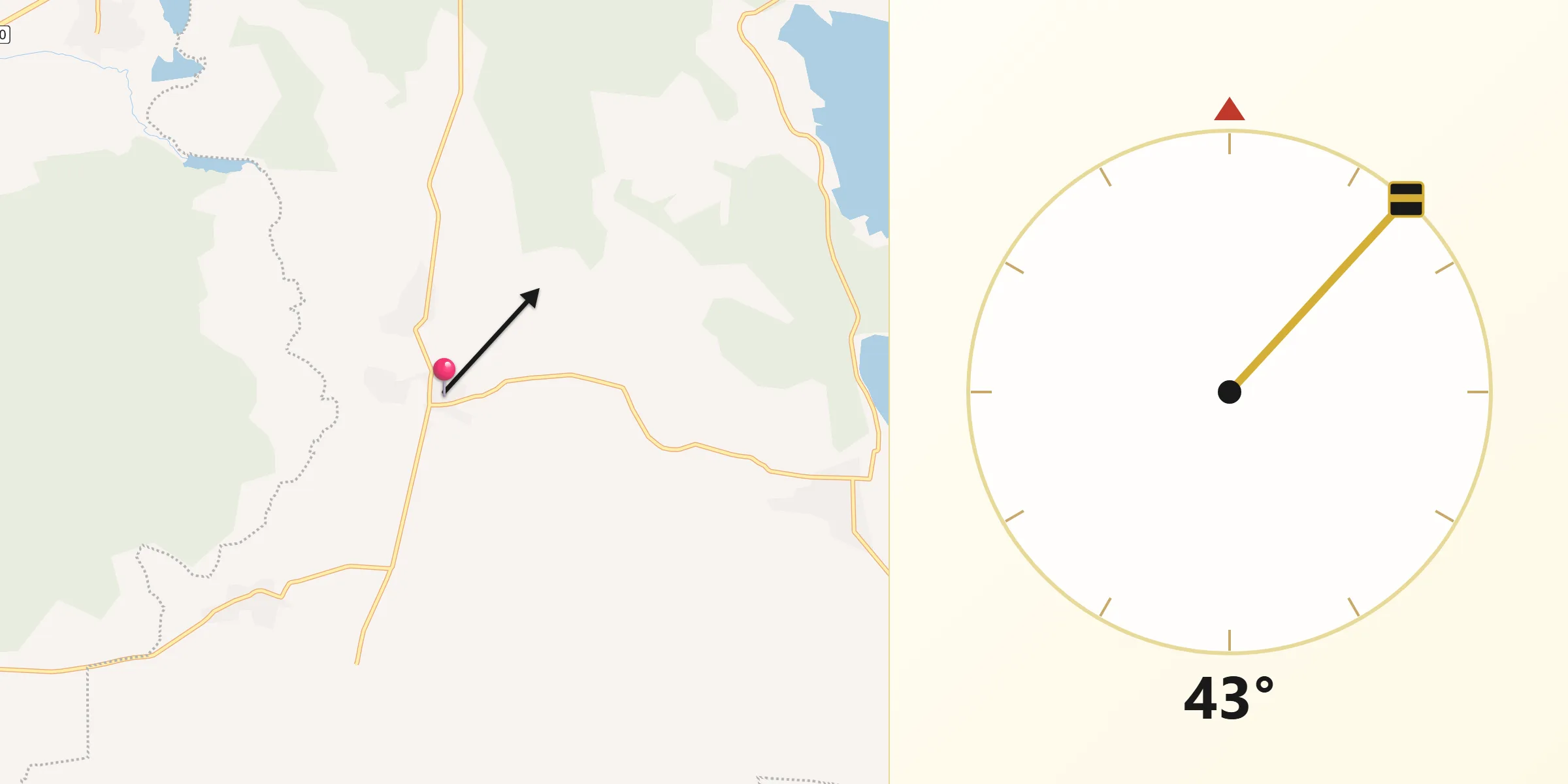 Dirección de la Qibla desde Estipa