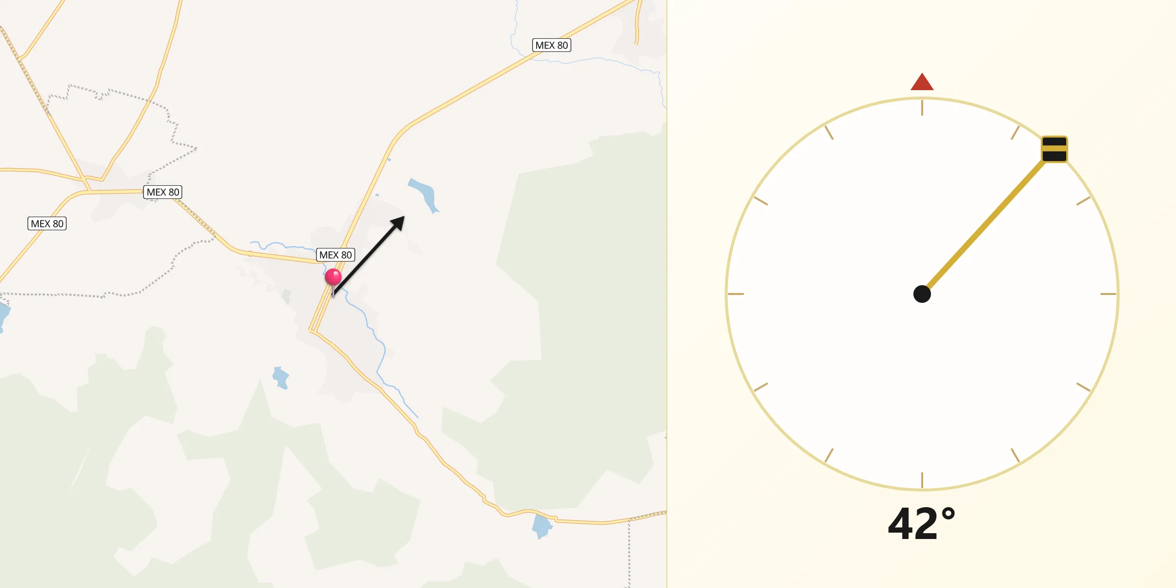 Dirección de la Qibla desde Cocula Jalisco