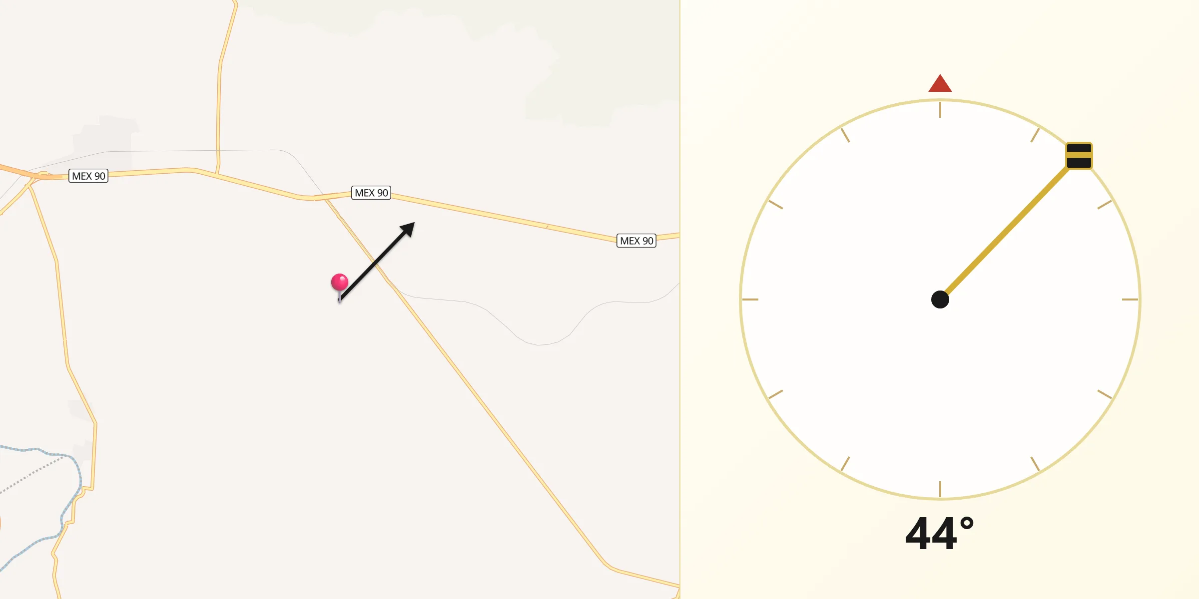 Dirección de la Qibla desde Colonia Morelos