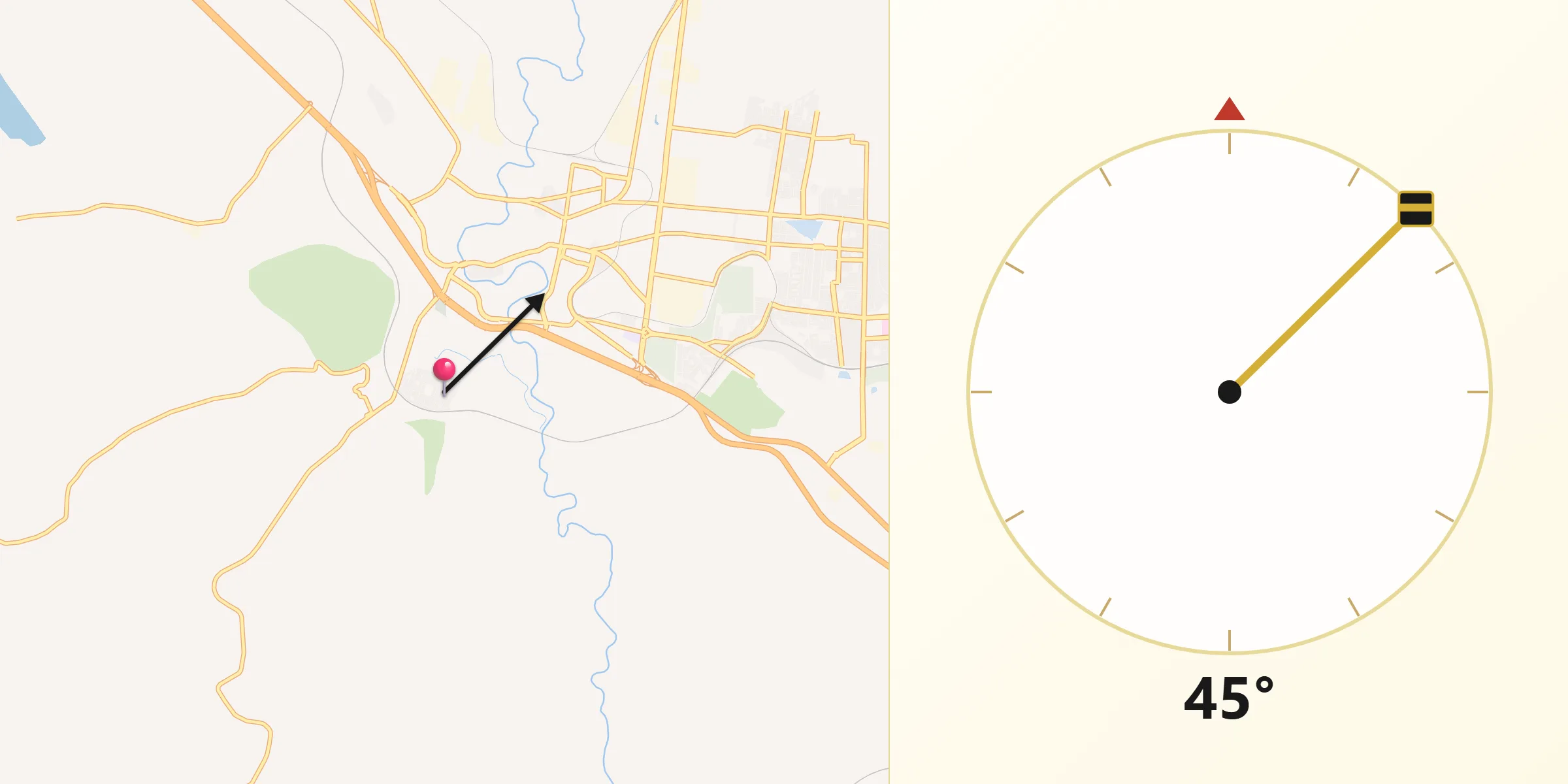 Dirección de la Qibla desde Vista Hermosa (Cuasinada)