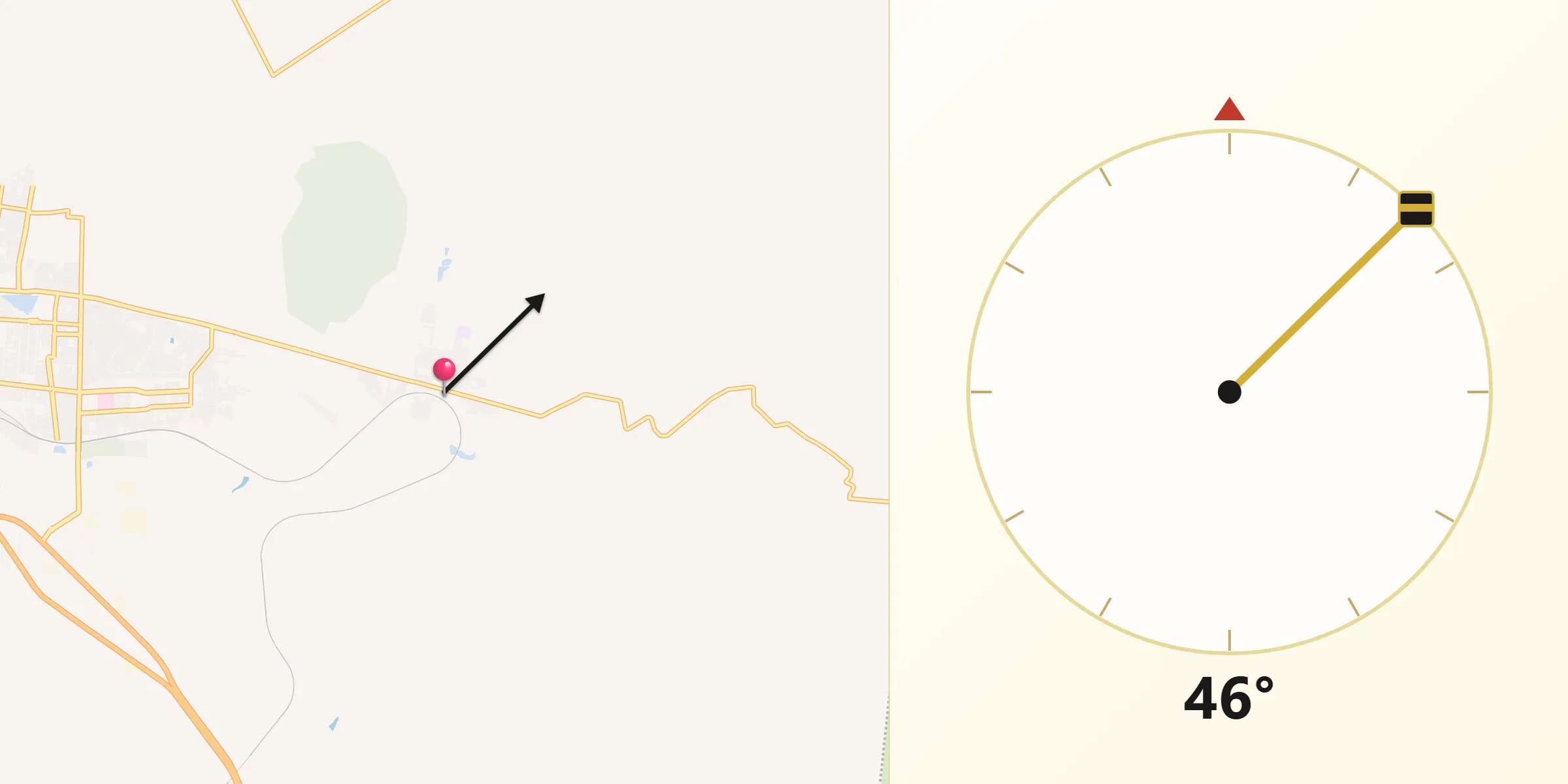 Dirección de la Qibla desde Villas Fundadores [Fraccionamiento]