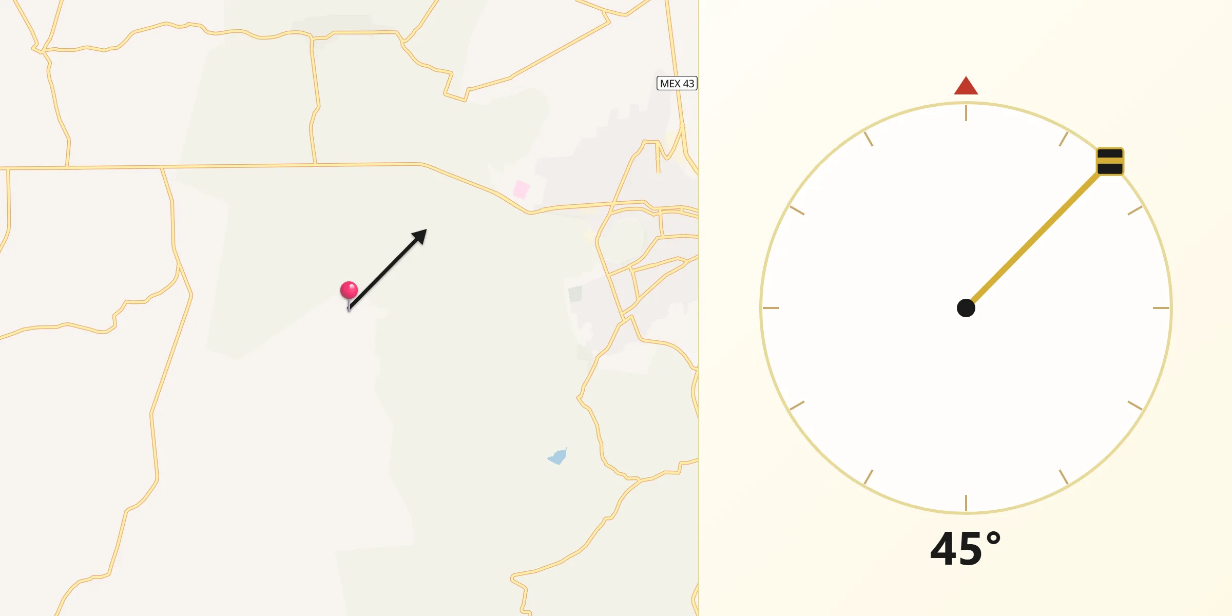 Dirección de la Qibla desde Zapotillo de Mogotes