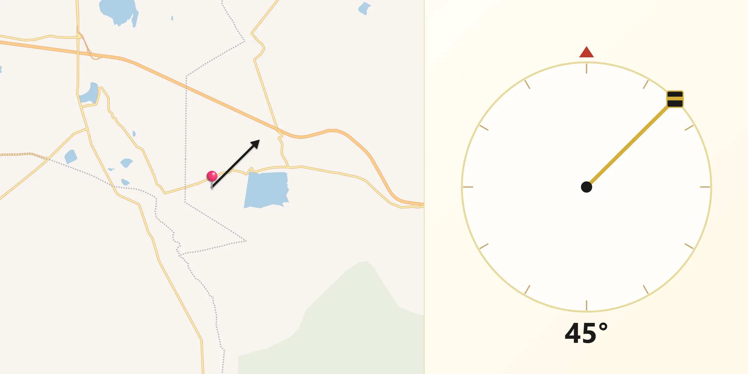 Dirección de la Qibla desde Ceja de Bravo