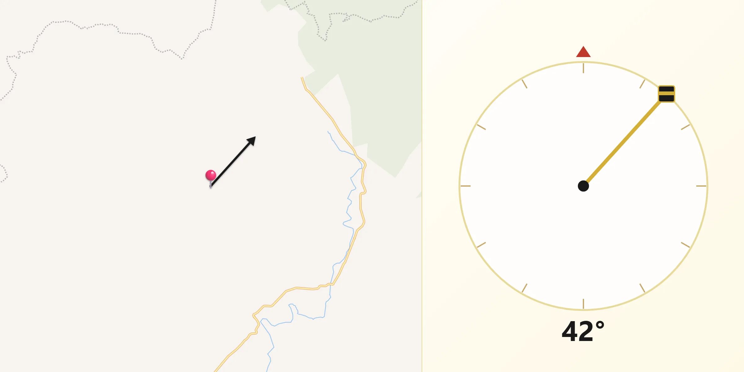 Dirección de la Qibla desde El Macuchi
