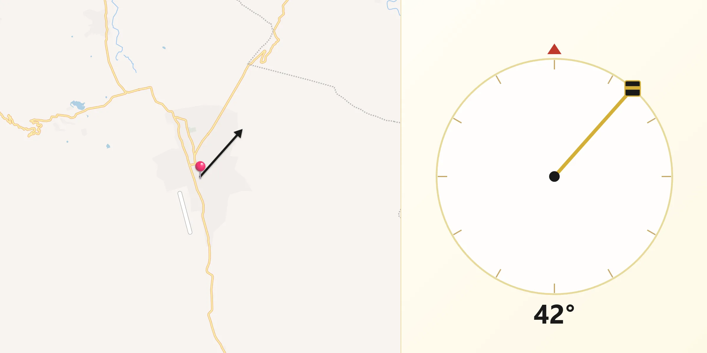 Dirección de la Qibla desde Talpa de Allende