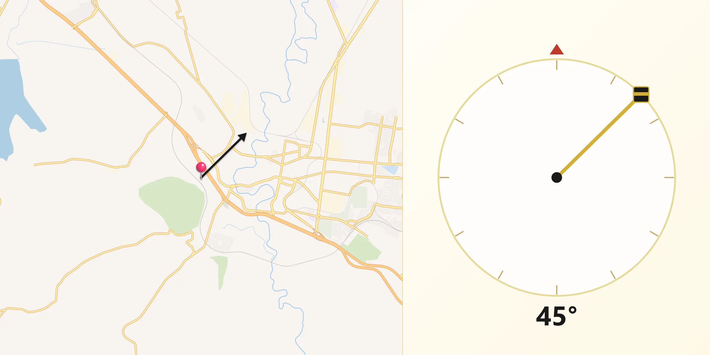 Dirección de la Qibla desde Casa Blanca