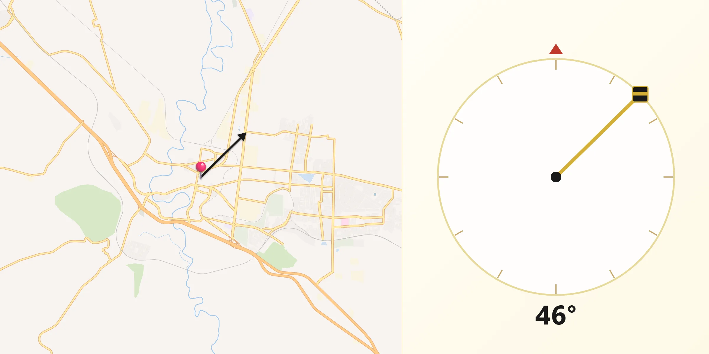Dirección de la Qibla desde San Juan del Río