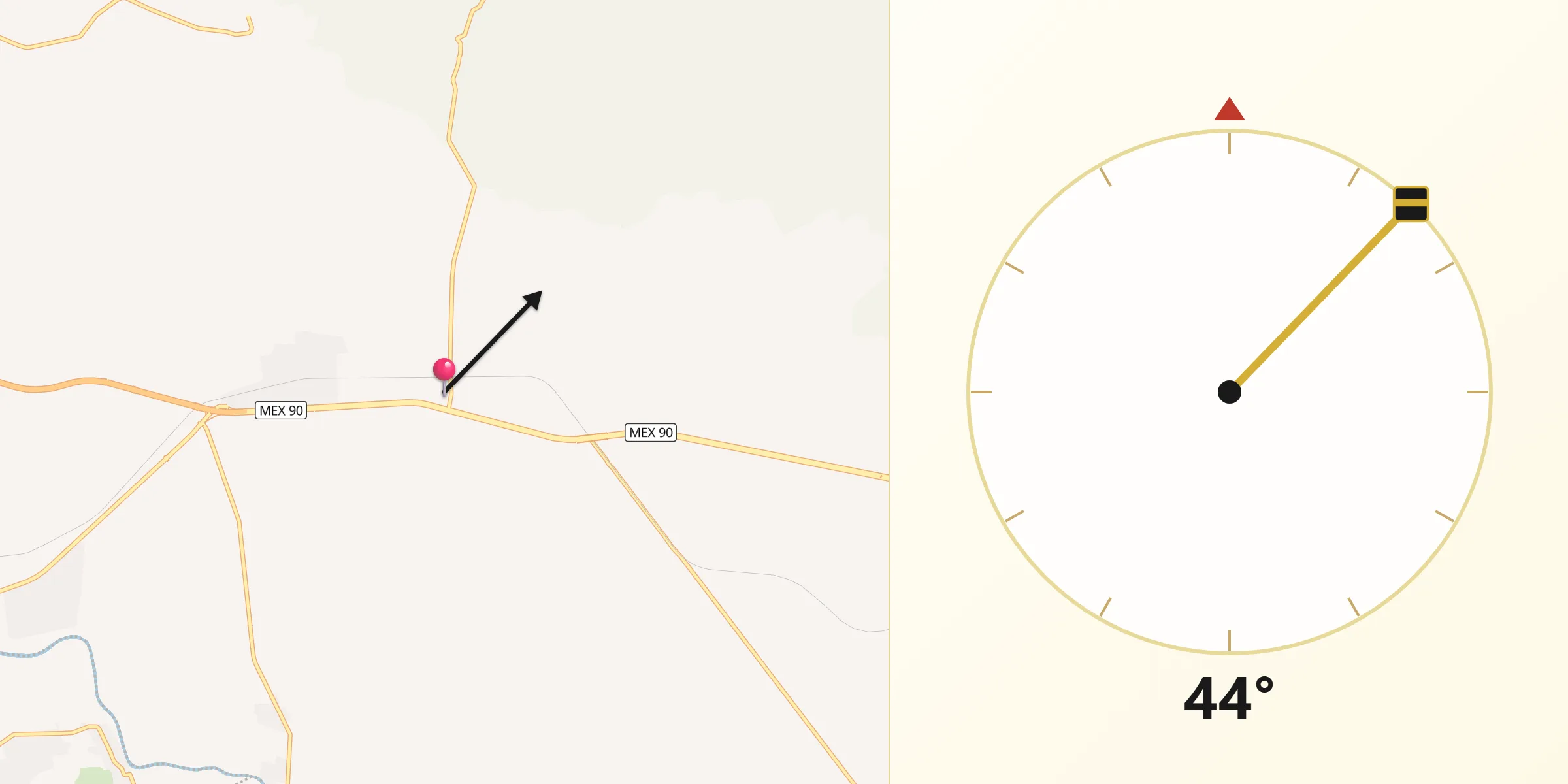 Dirección de la Qibla desde La Estrella
